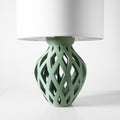 ADANI Geometric 3D Printed Table Lamp – Sage Green Minimalist Home Decor Light (etsy image id: 7865008034)