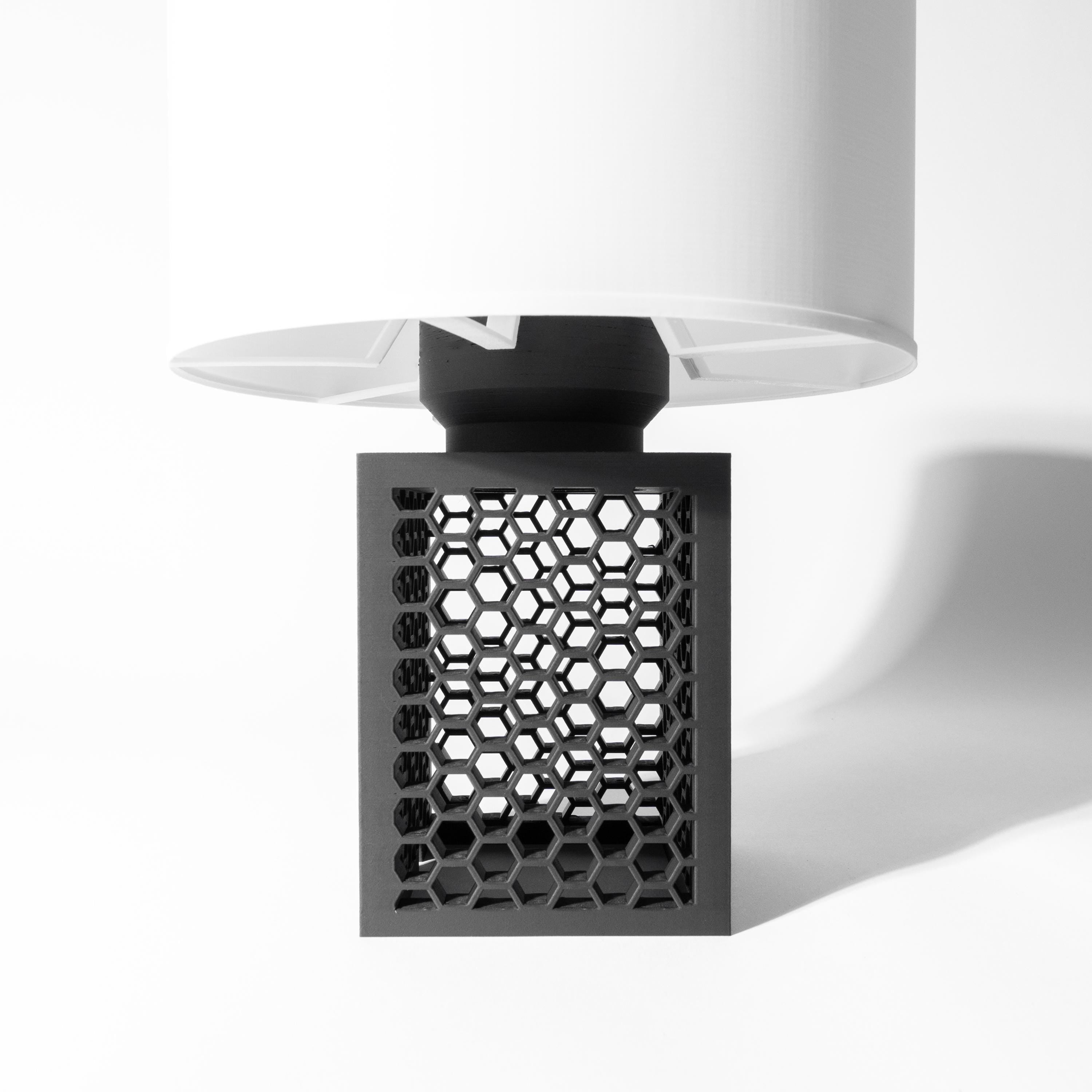 ARO Lamp – Honeycomb 3D Printed Industrial Bedside Light, Ambient Decor __etsy:7865031846