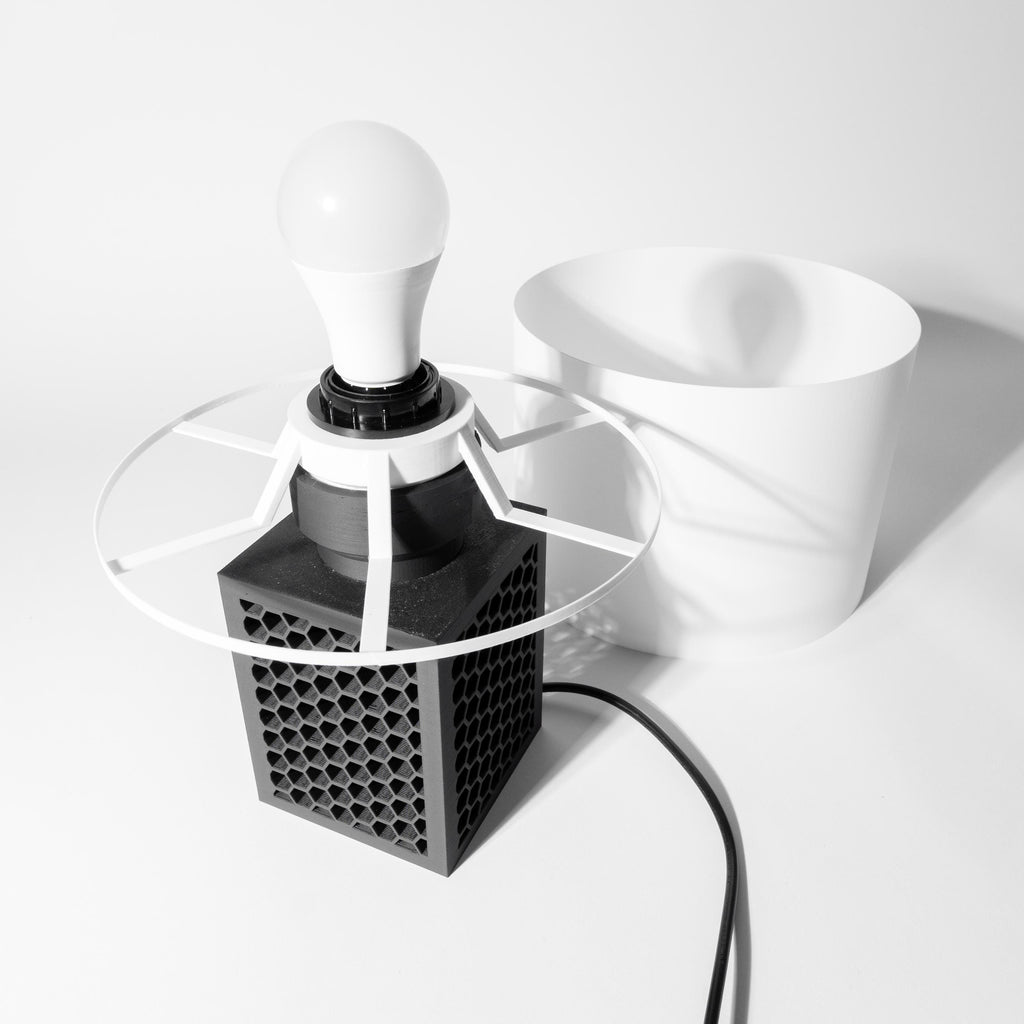ARO Lamp – Honeycomb 3D Printed Industrial Bedside Light, Ambient Decor __etsy:7865031974