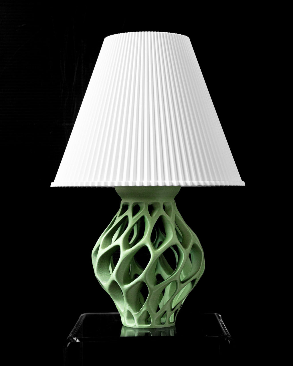 EXO Lamp – Organic Sculptural Table Lamp, Parametric 3D Printed Sage Green Bedside Decor (etsy image id: 7865072138)