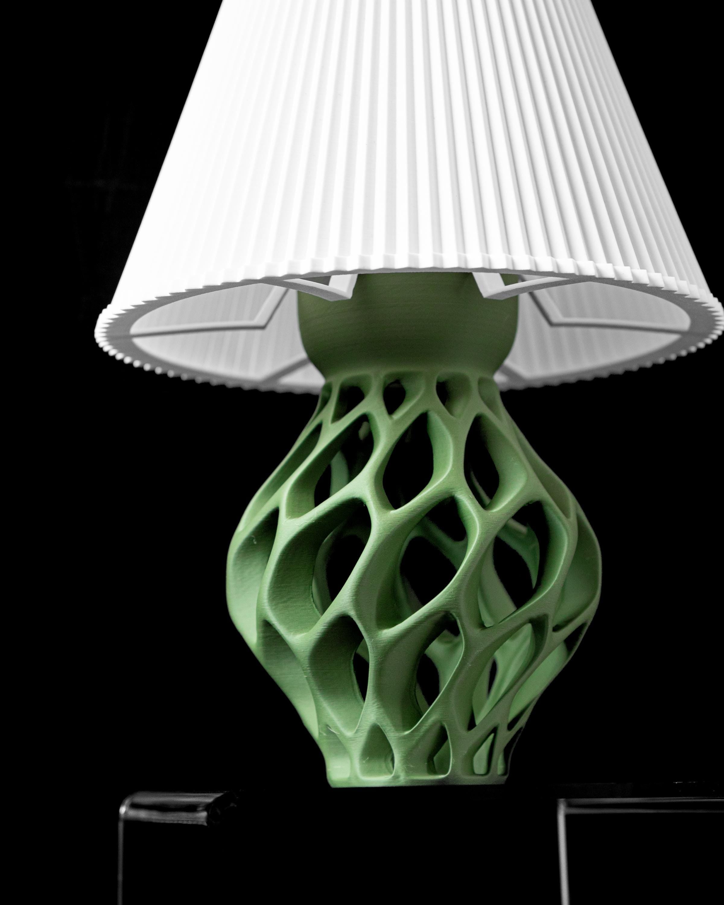 EXO Lamp – Organic Sculptural Table Lamp, Parametric 3D Printed Sage Green Bedside Decor (etsy image id: 7865072276)