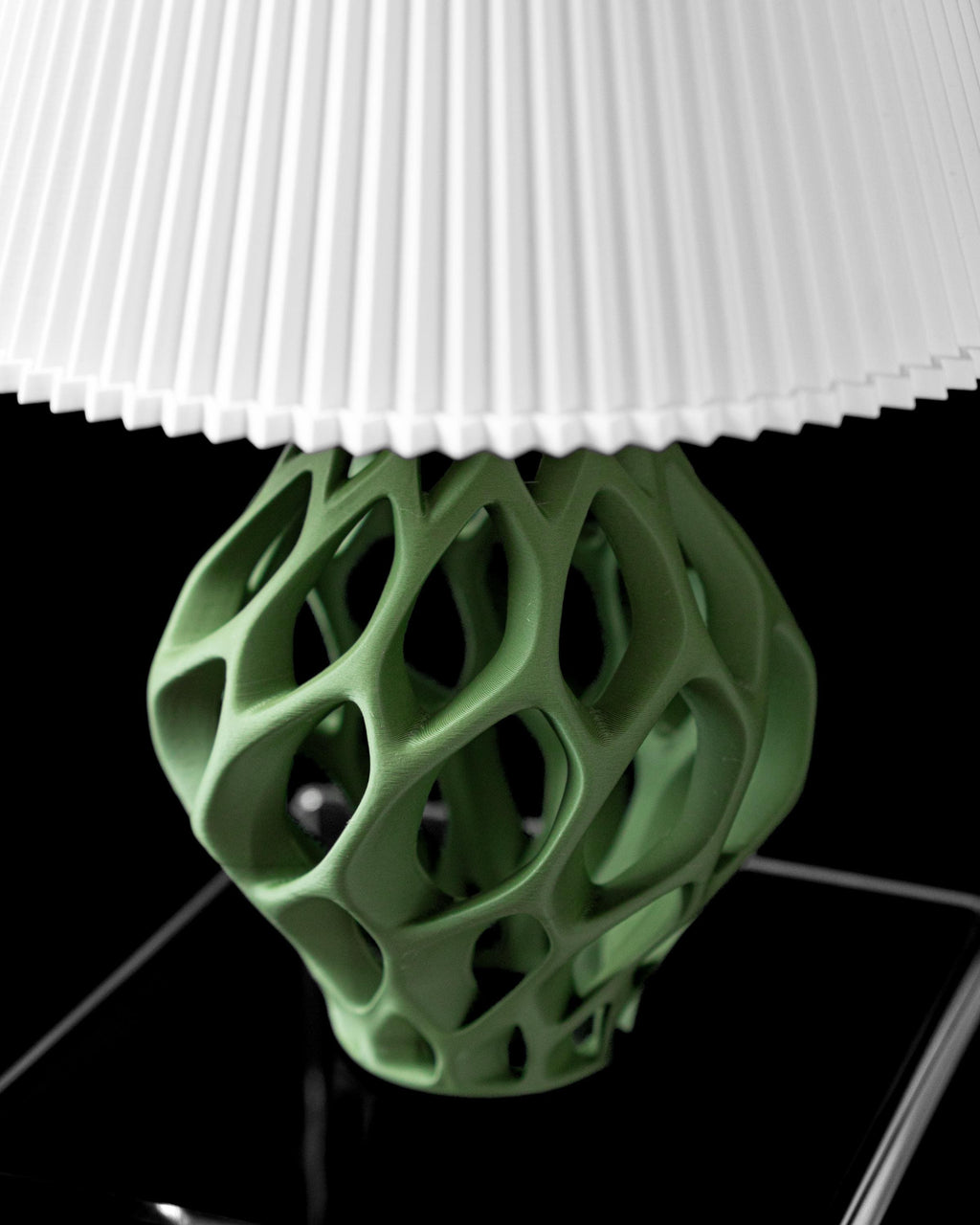 EXO Lamp – Organic Sculptural Table Lamp, Parametric 3D Printed Sage Green Bedside Decor (etsy image id: 7865072326)