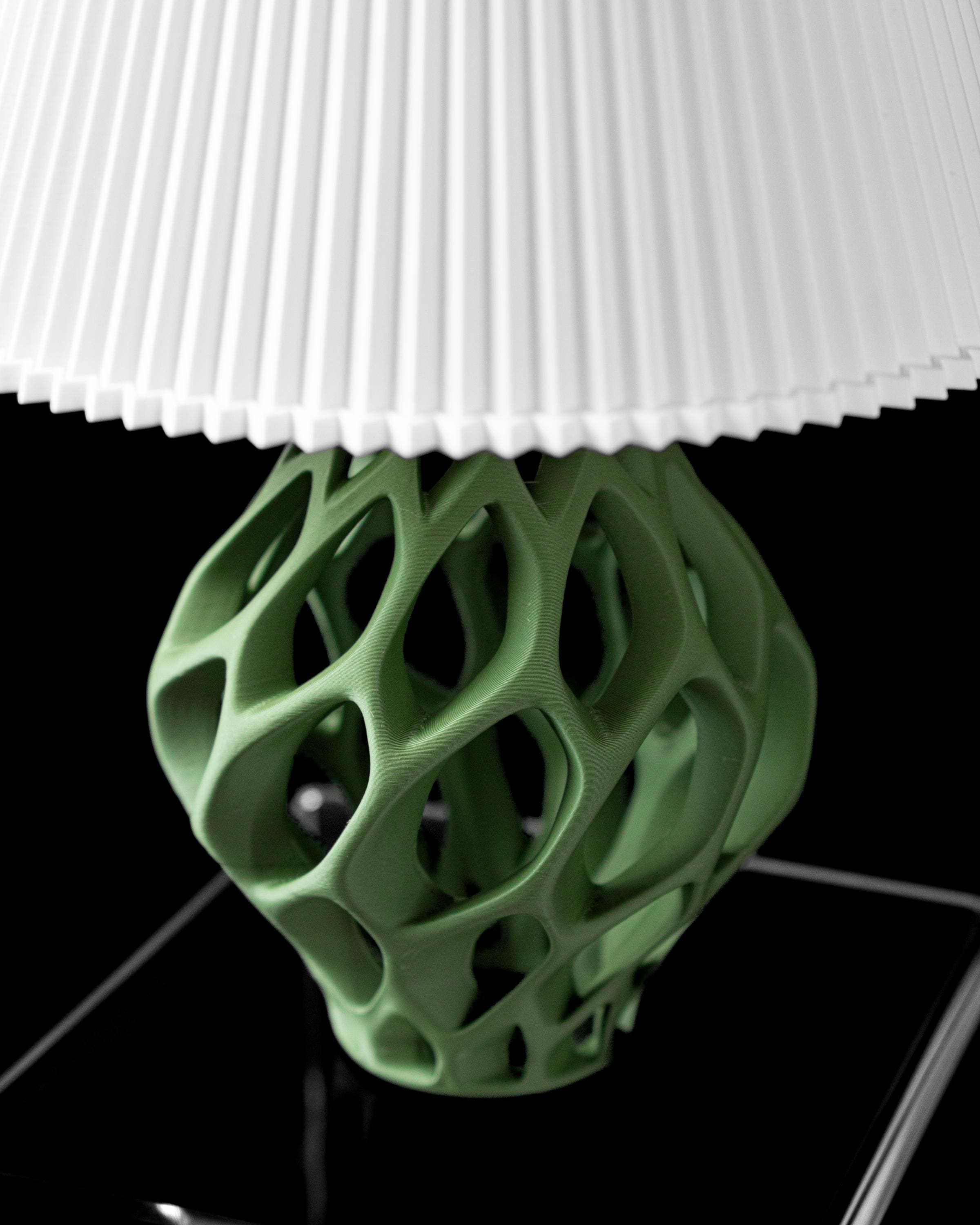 EXO Lamp – Organic Sculptural Table Lamp, Parametric 3D Printed Sage Green Bedside Decor (etsy image id: 7865072326)