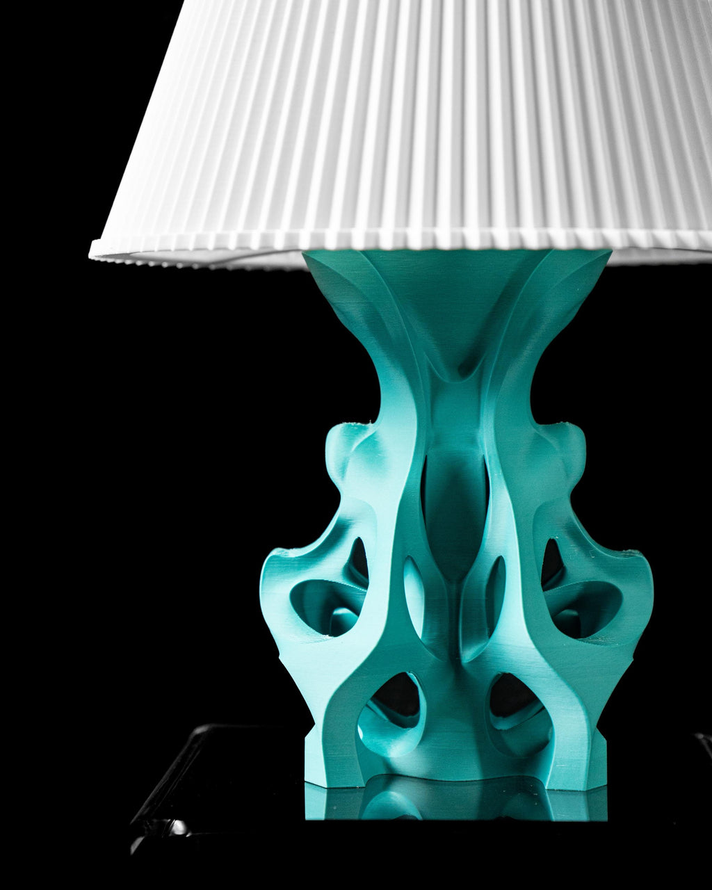 FLUTTER 01 3D Printed Sculptural Table Lamp – Organic Coral Form, Teal Turquoise Home Decor (etsy image id: 7865087966)