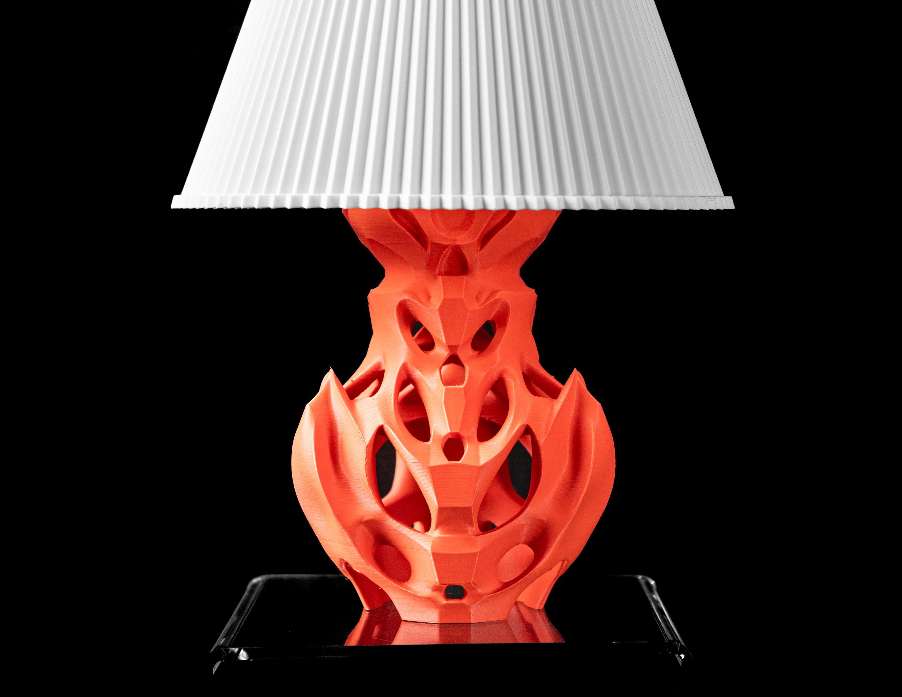 FLUTTER 02 3D Printed Sculptural Lamp – Flame Organic Form, Bold Red Orange Art Light (etsy image id: 7865116620)