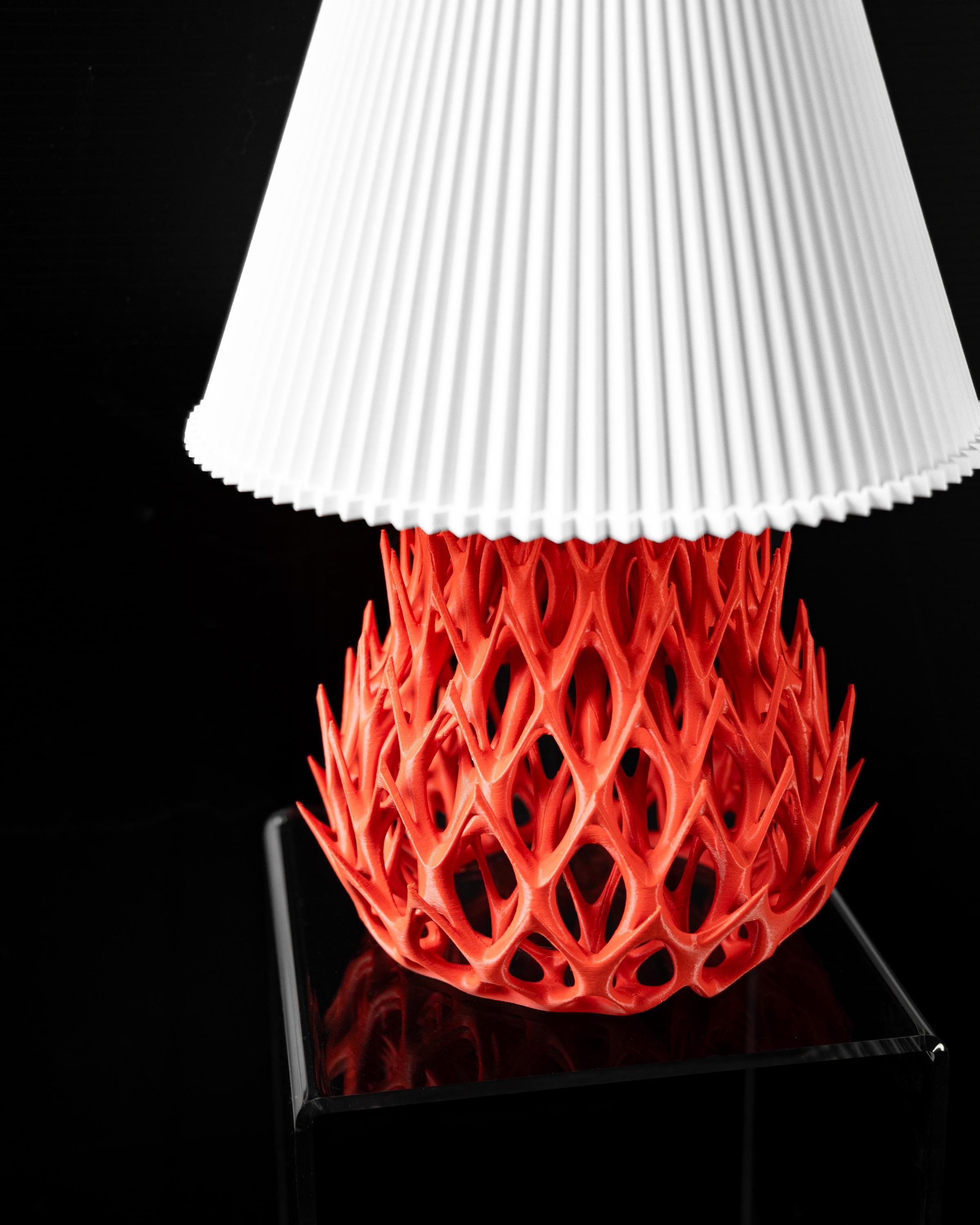 INVADER Lamp – 3D Printed Coral Red Sculptural Art Light (Bulb Included) (etsy image id: 7865141660)