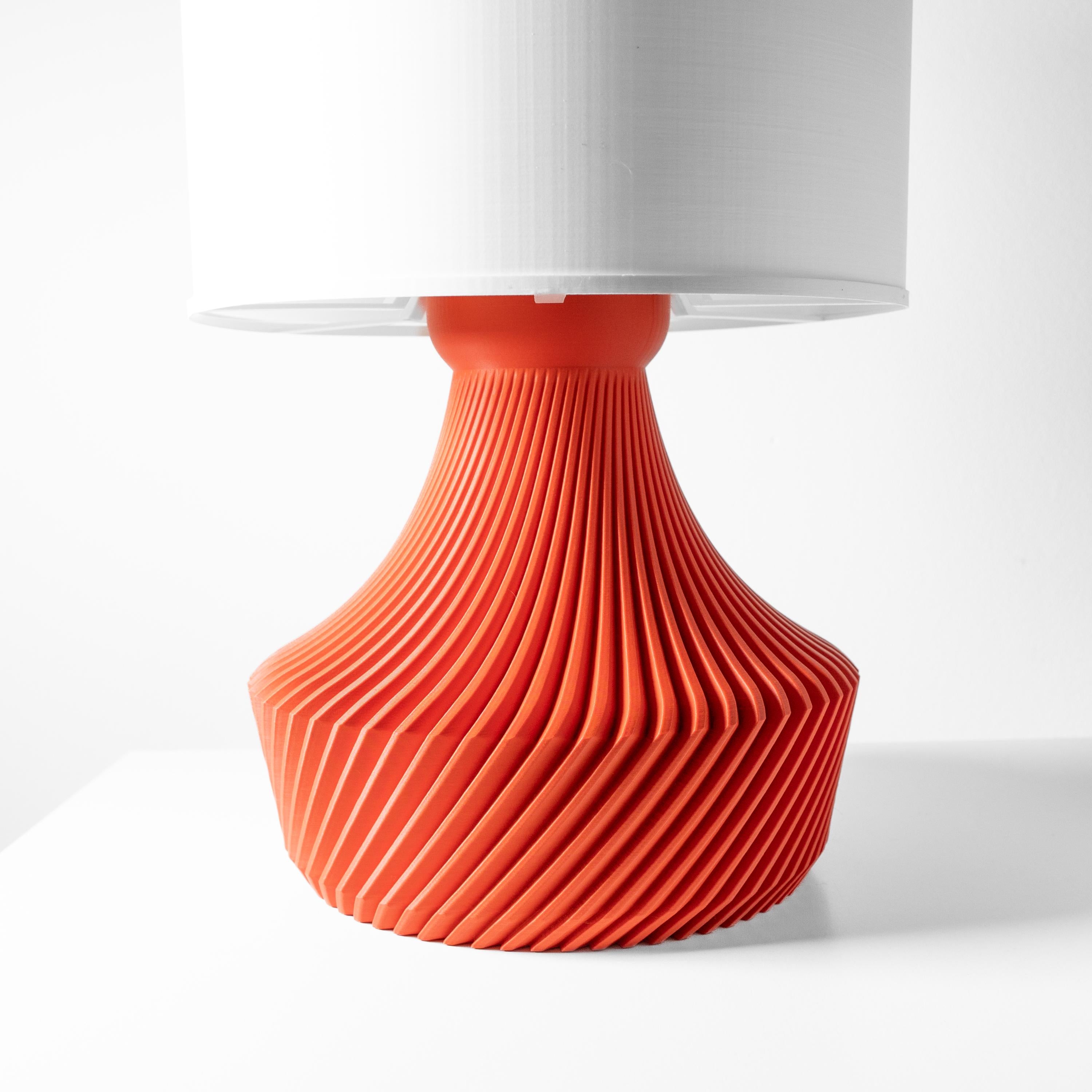 KITA Lamp – 3D Printed Ribbed Sculptural Table Lamp, Bold Orange, Mid-Century Modern Art (etsy image id: 7865152970)