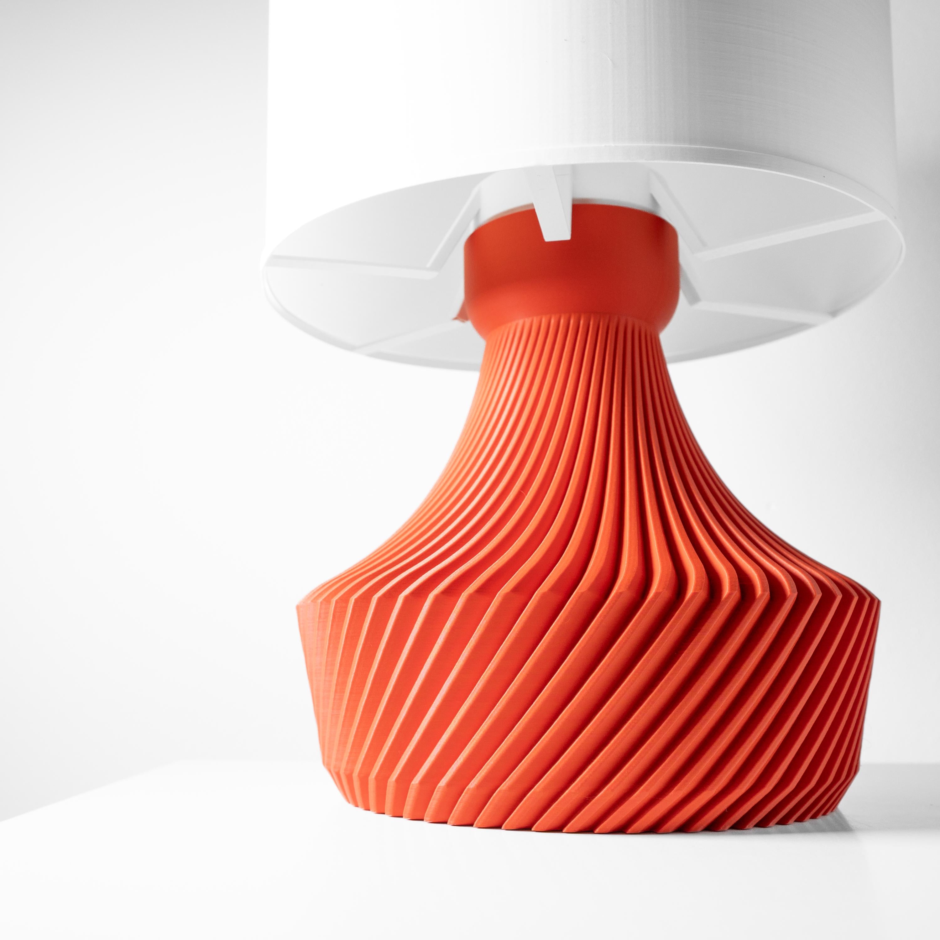 KITA Lamp – 3D Printed Ribbed Sculptural Table Lamp, Bold Orange, Mid-Century Modern Art (etsy image id: 7865153032)