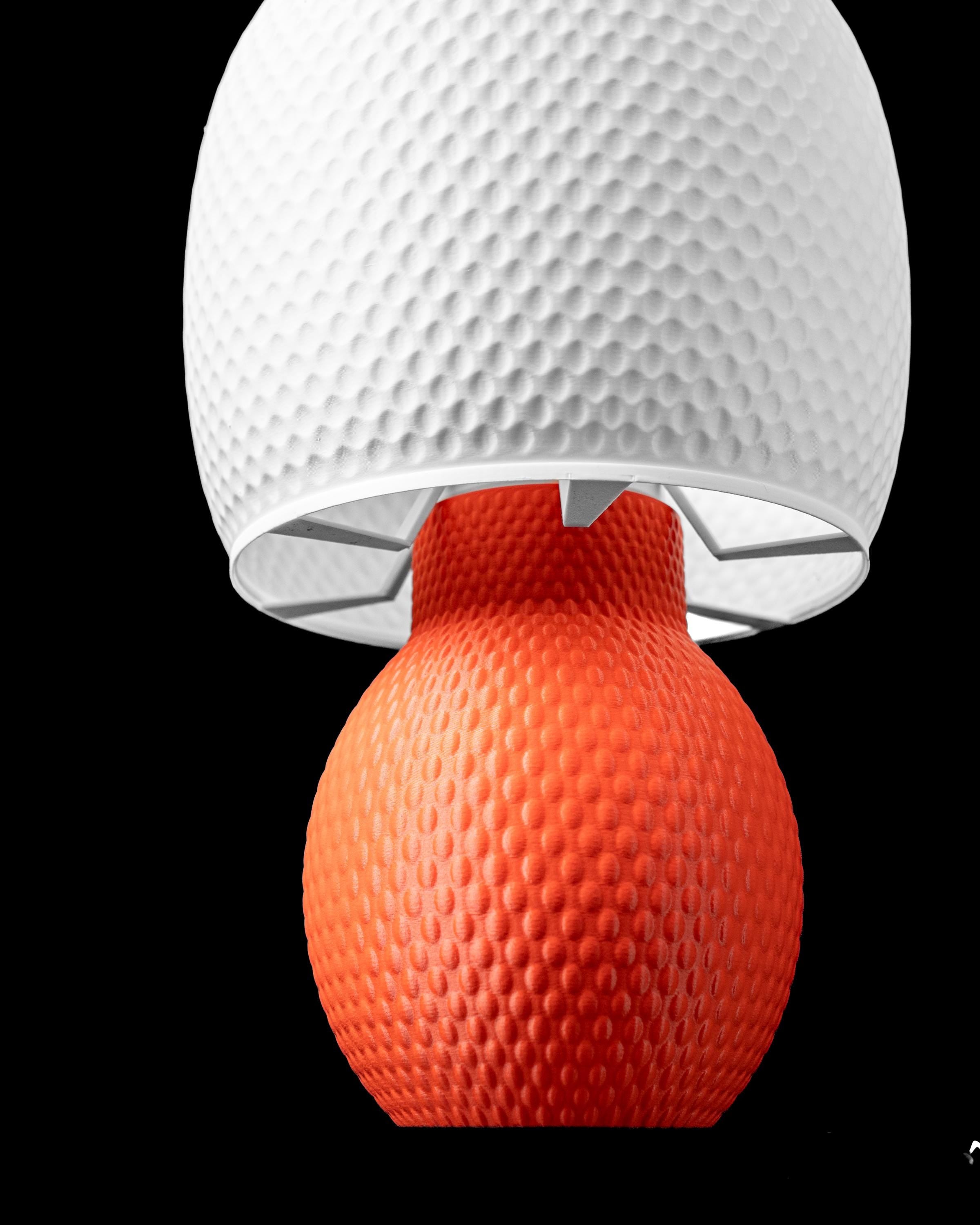 OSO Lamp – 3D Printed Sculptural Table Lamp, Bold Orange Base, Textured Shade (Bulb Included) (etsy image id: 7865194024)