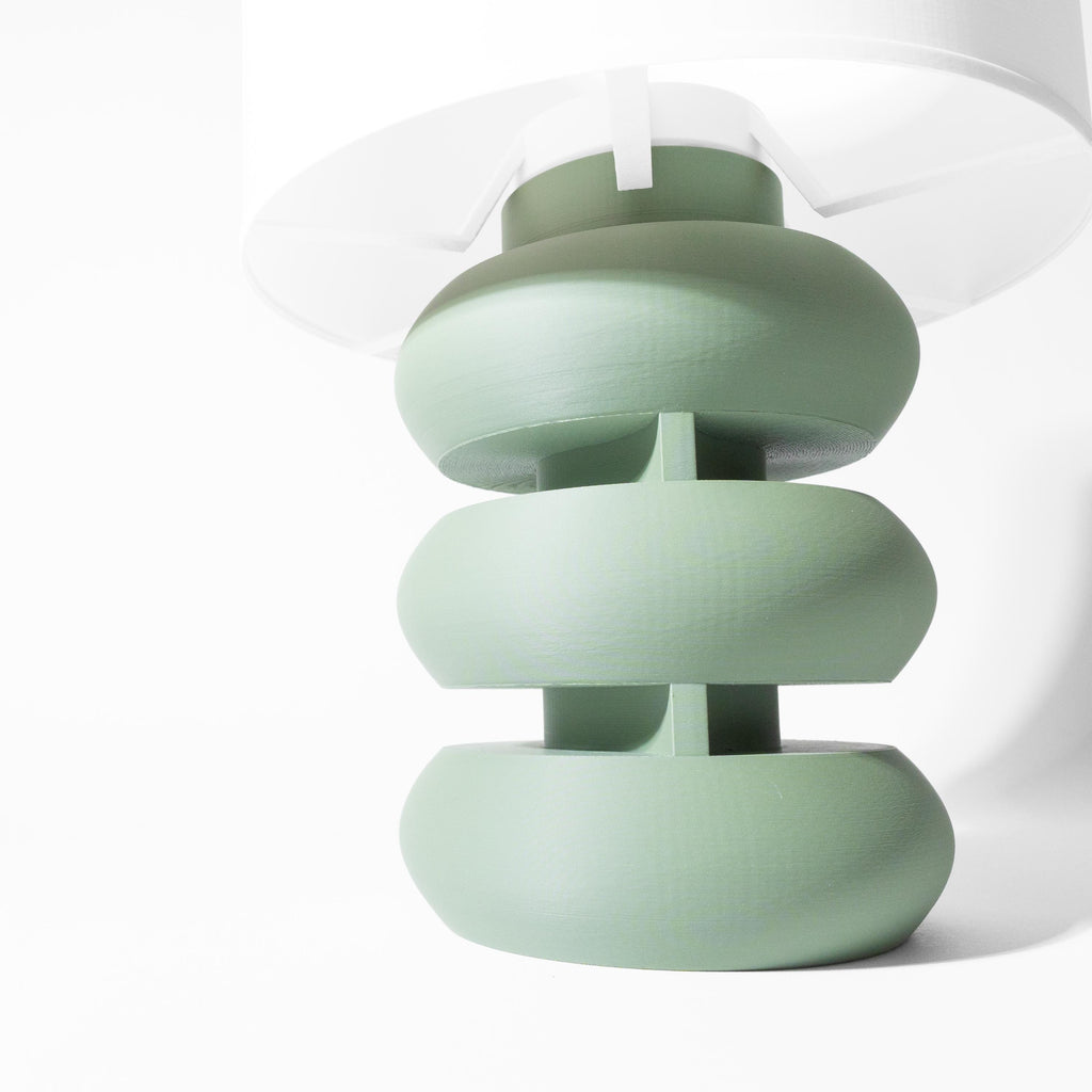 OVA 3D Printed Sculptural Lamp – Stacked Torus Form, Sage Green Art Lamp (etsy image id: 7865207648)
