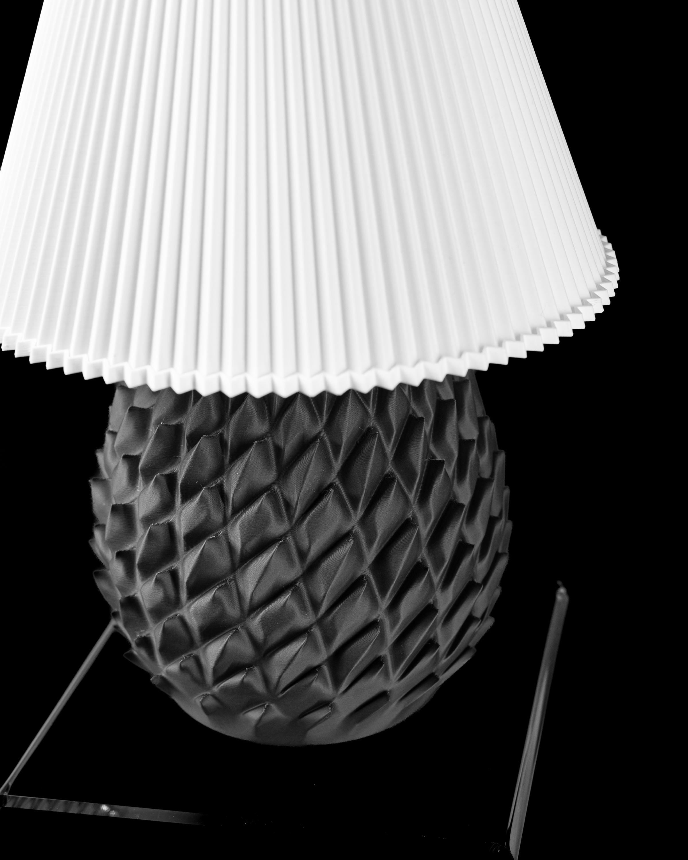 3D Printed PINE Lamp – Pinecone Scale Texture, Matte Black Nature Inspired Table Lamp (etsy image id: 7865230098)