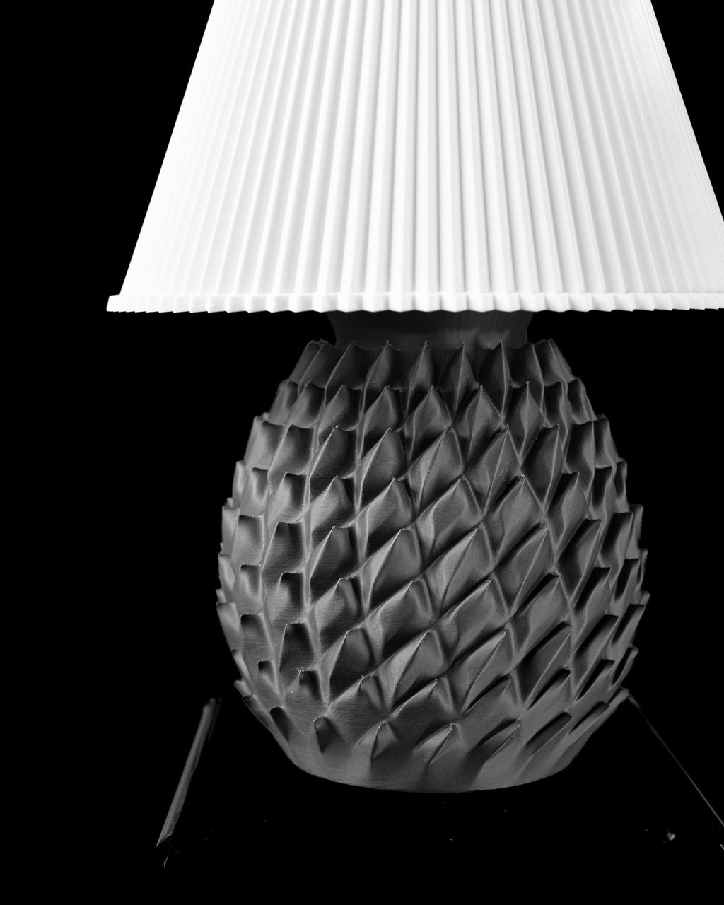 3D Printed PINE Lamp – Pinecone Scale Texture, Matte Black Nature Inspired Table Lamp (etsy image id: 7865230104)