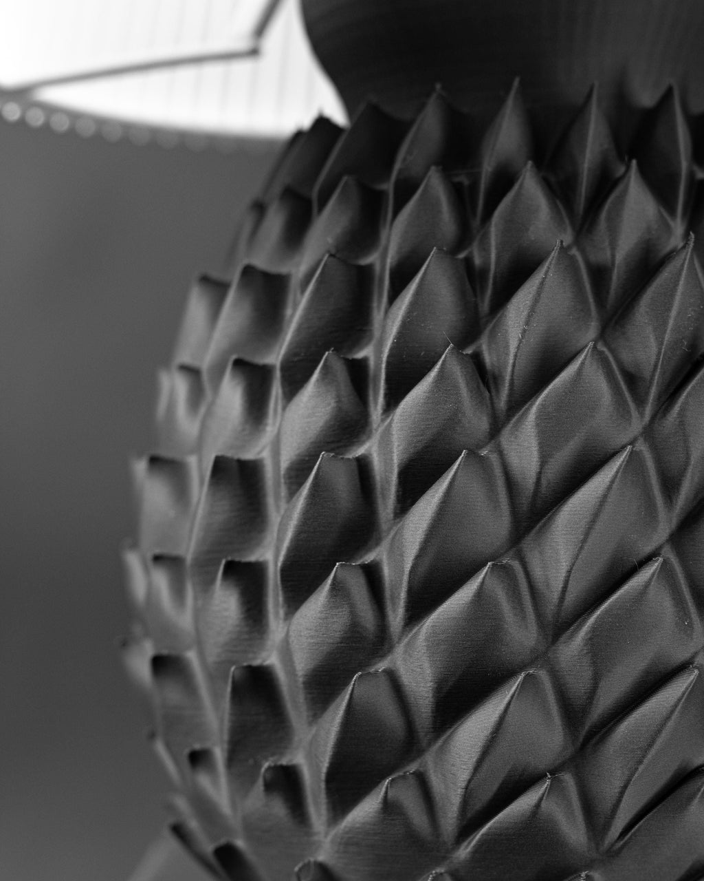 3D Printed PINE Lamp – Pinecone Scale Texture, Matte Black Nature Inspired Table Lamp (etsy image id: 7865230132)