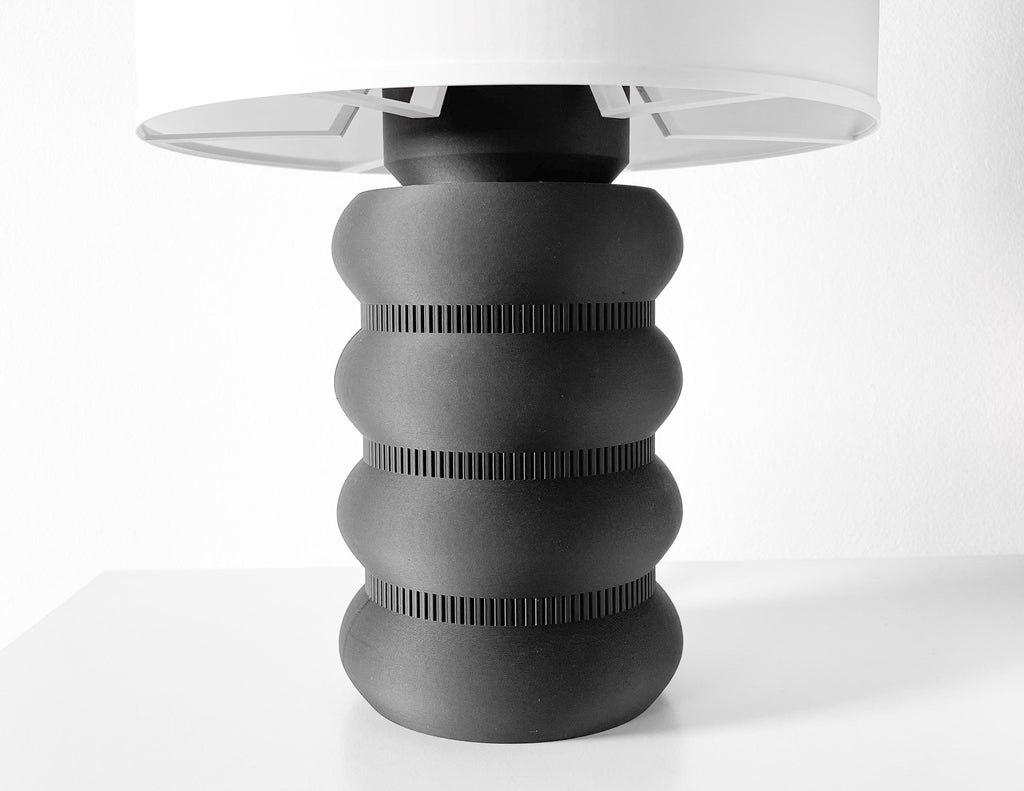 SANTI Lamp – 3D Printed Sculptural Table Lamp, Matte Black Stacked Bubble Form (Bulb Included) (etsy image id: 7865263016)