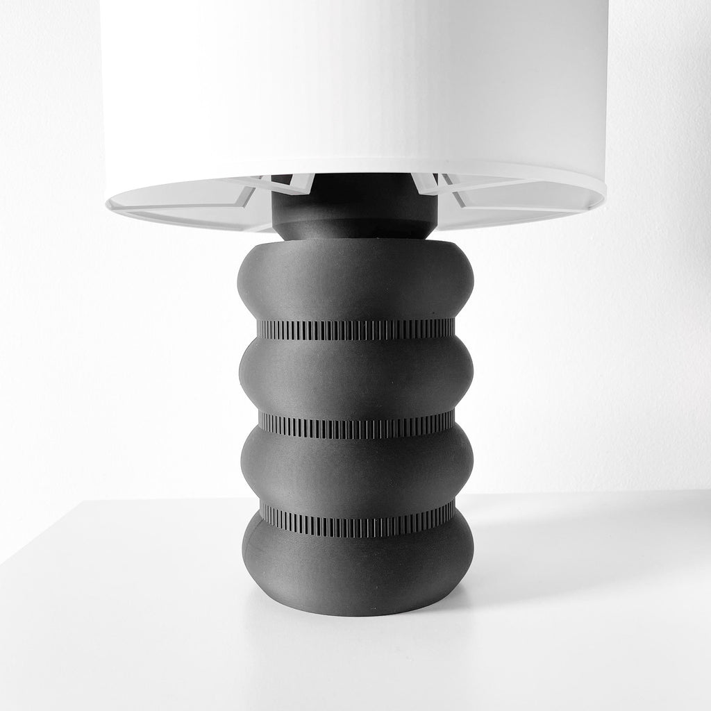 SANTI Lamp – 3D Printed Sculptural Table Lamp, Matte Black Stacked Bubble Form (Bulb Included) (etsy image id: 7865263044)