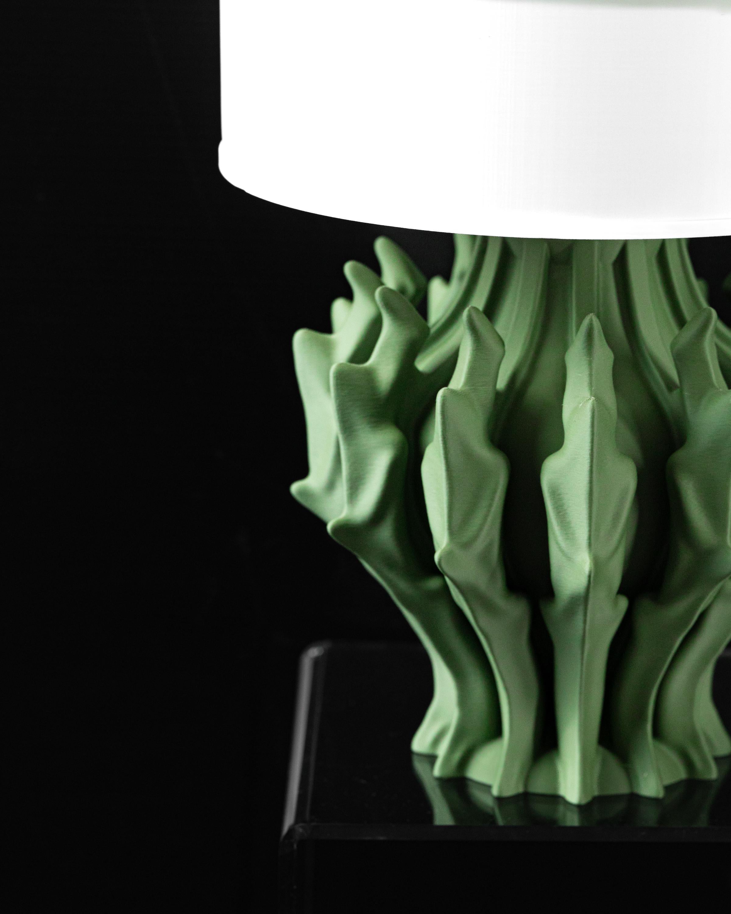 SHADE 3D Printed Leaf Lamp – Organic Nature Art Table Lamp, Forest Green (Bulb Included) (etsy image id: 7865275926)