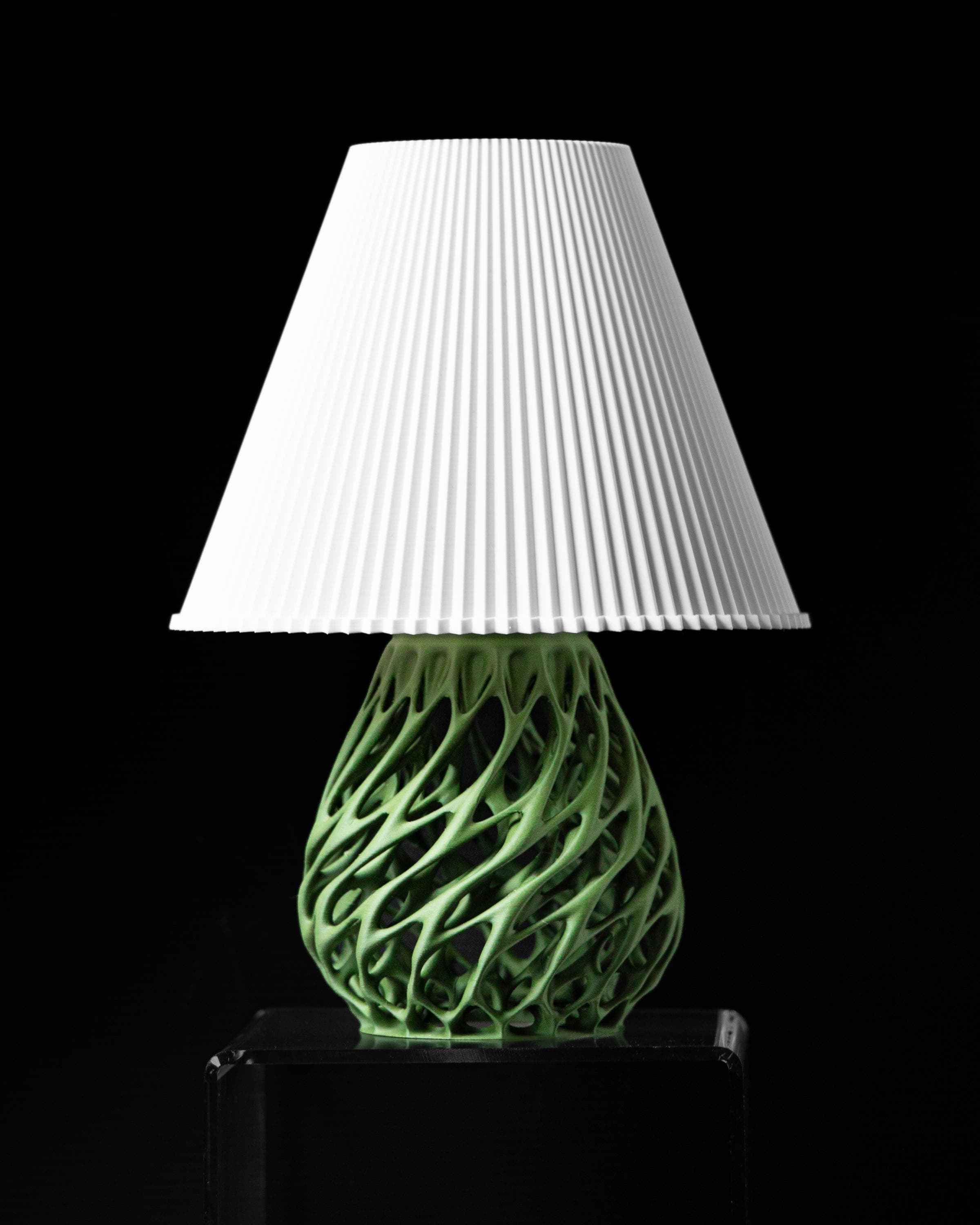 TWISTED 3D Printed Table Lamp – Organic Spiral Lattice Base, Botanical Decor (etsy image id: 7865307884)