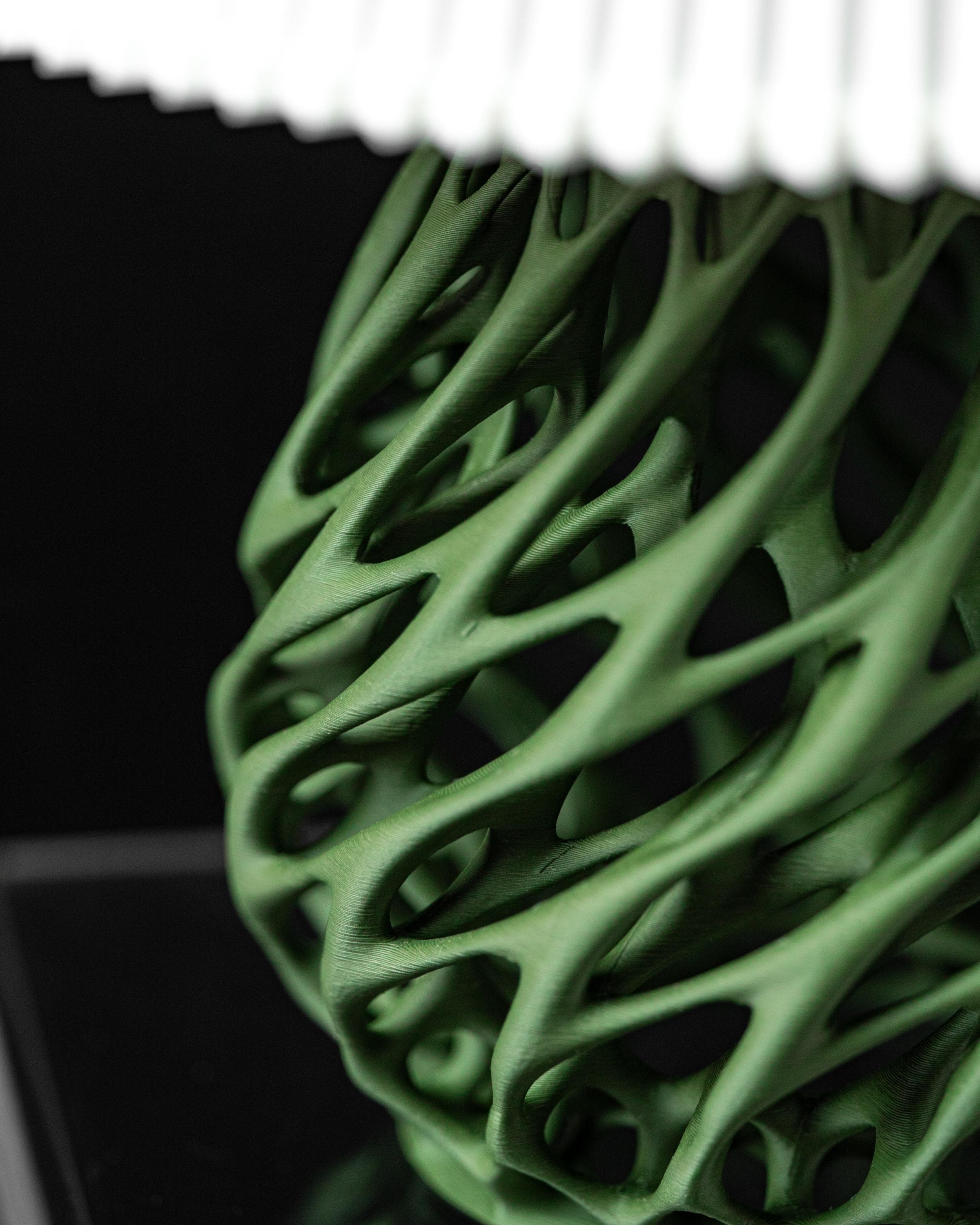TWISTED 3D Printed Table Lamp – Organic Spiral Lattice Base, Botanical Decor (etsy image id: 7865307942)
