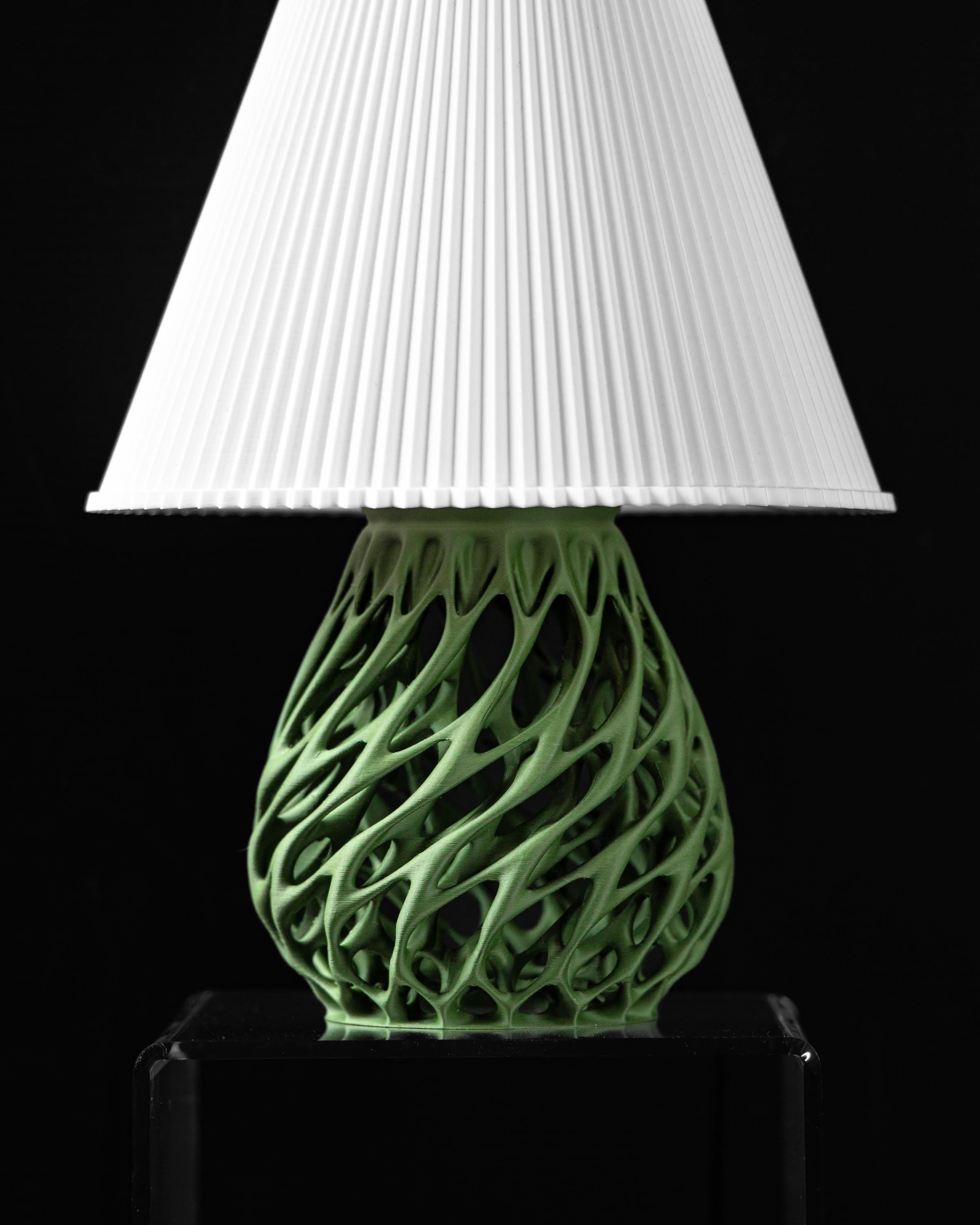 TWISTED 3D Printed Table Lamp – Organic Spiral Lattice Base, Botanical Decor (etsy image id: 7865307952)