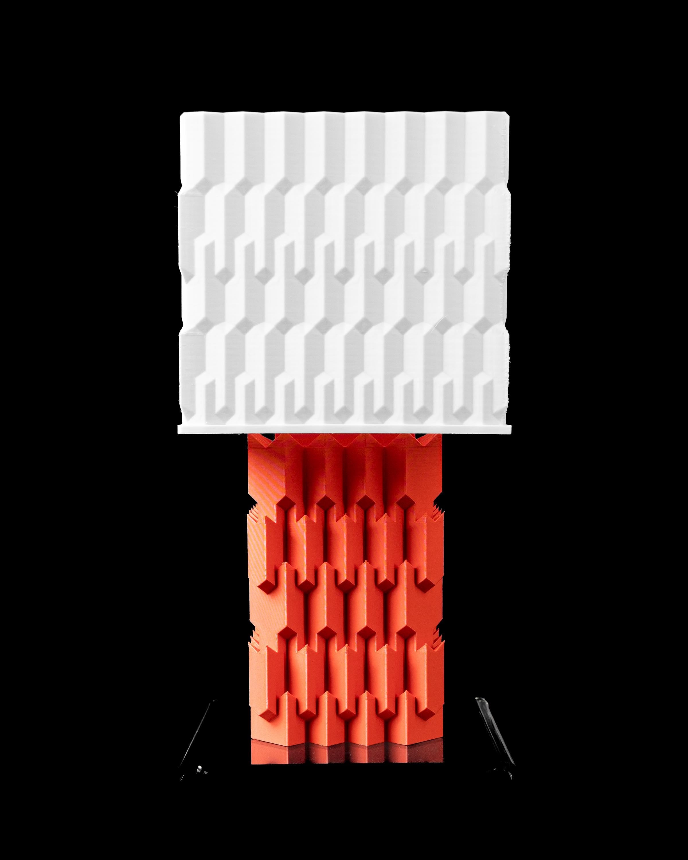 UPLINK 3D Printed Geometric Lamp – Brutalist Column Base, Textured Shade, Modern Decor (etsy image id: 7865312762)