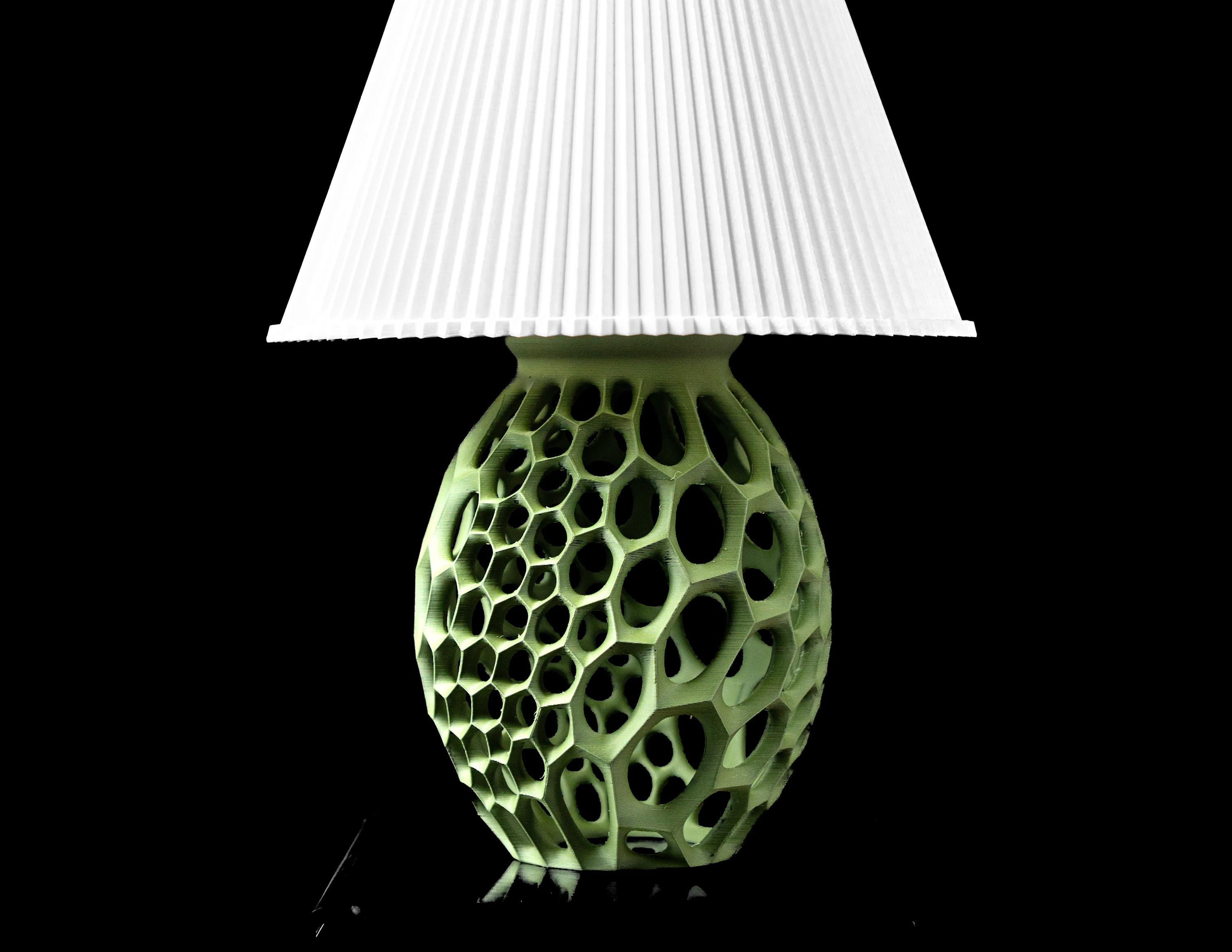VIRUS 02 - 3D Printed Honeycomb Egg Lamp – Botanical Green Lattice Bedside Light (etsy image id: 7865350830)
