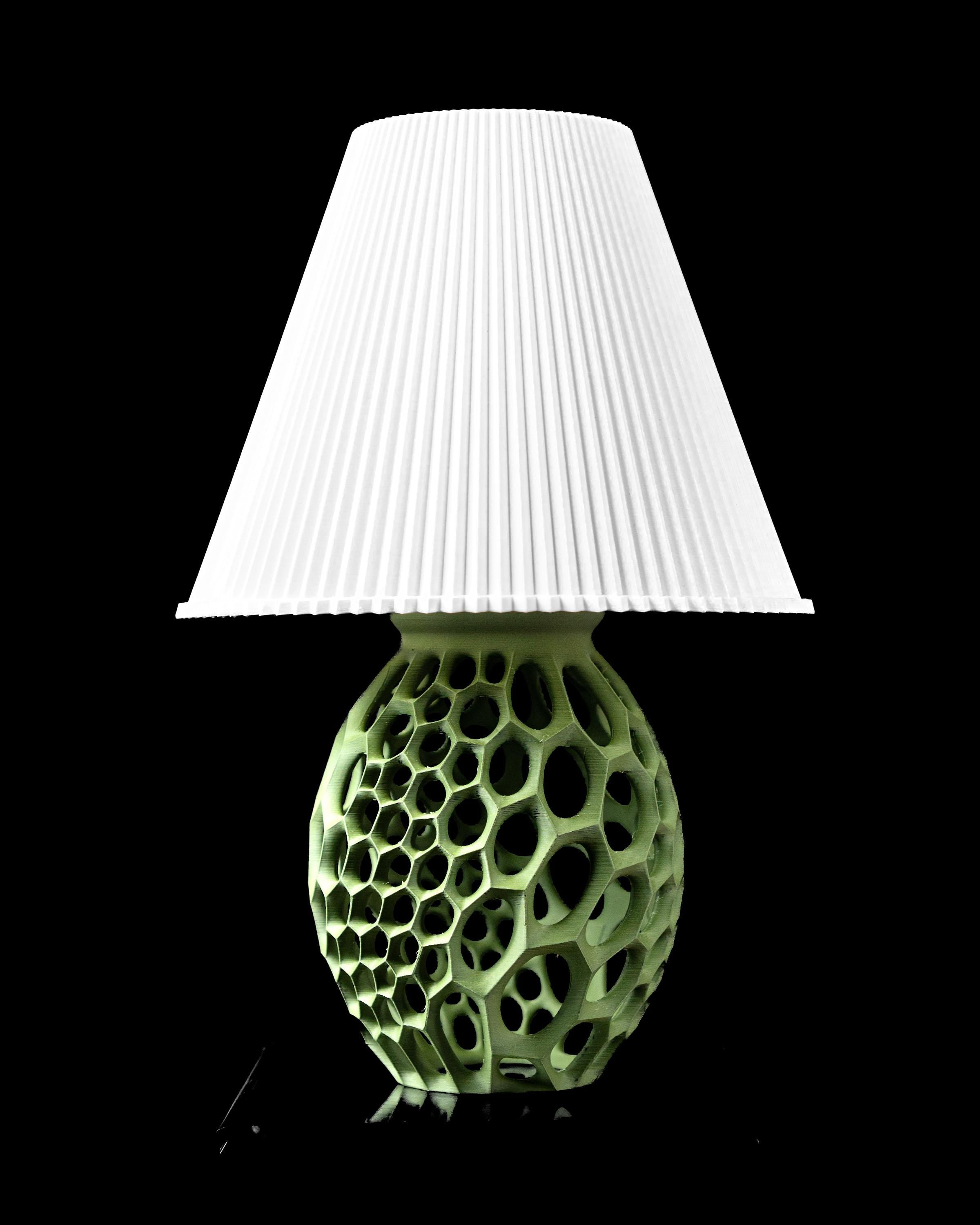 VIRUS 02 - 3D Printed Honeycomb Egg Lamp – Botanical Green Lattice Bedside Light (etsy image id: 7865350872)