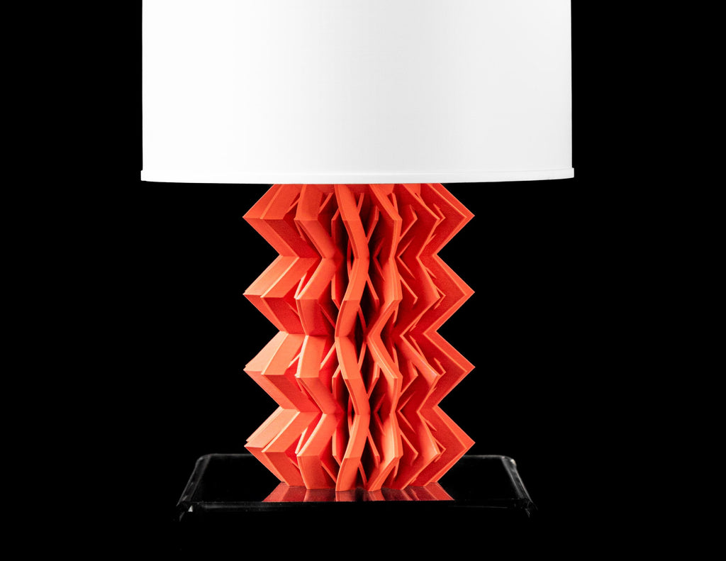 ZIG Table Lamp 3D Printed – Bold Geometric Chevron Bedside Light (etsy image id: 7865371880)