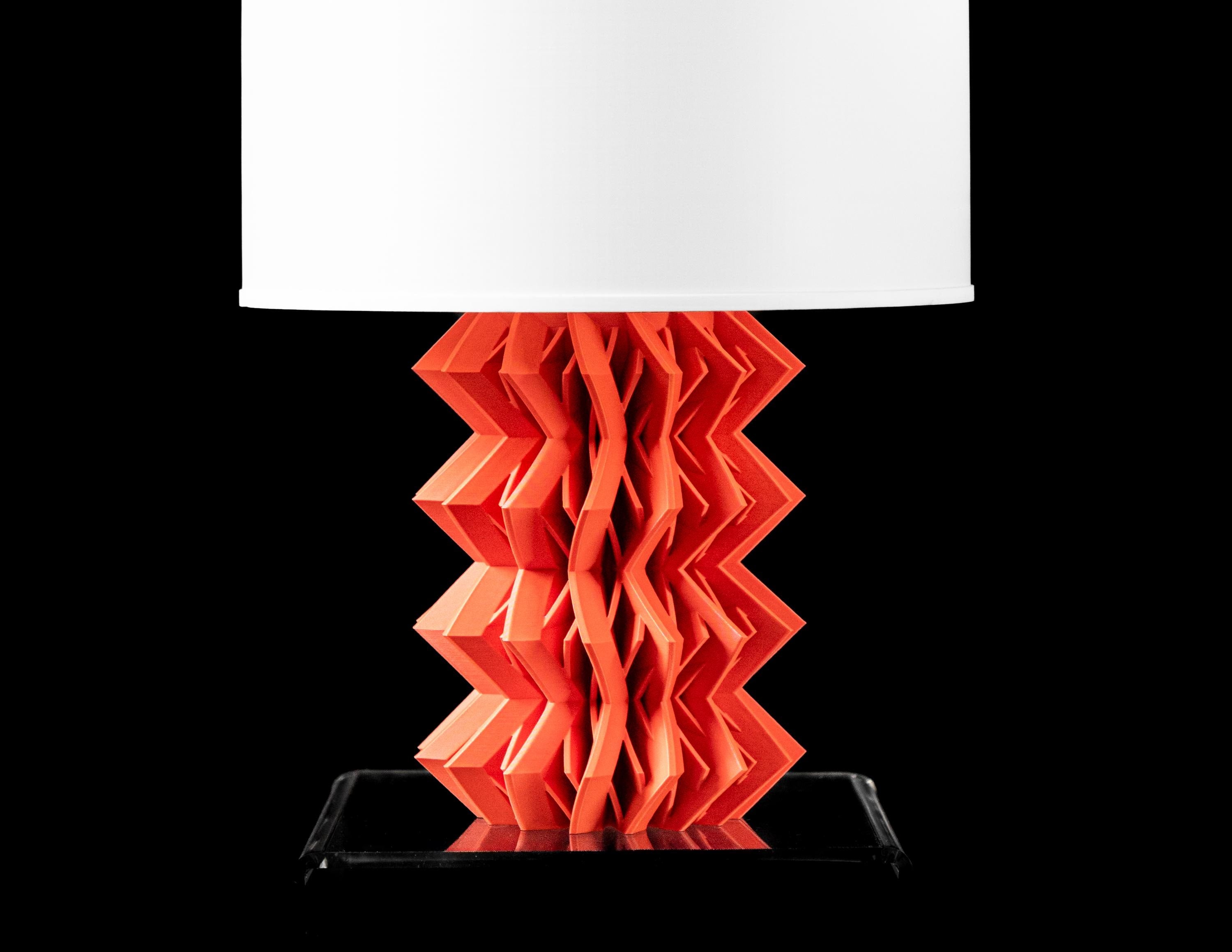 ZIG Table Lamp 3D Printed – Bold Geometric Chevron Bedside Light (etsy image id: 7865371880)