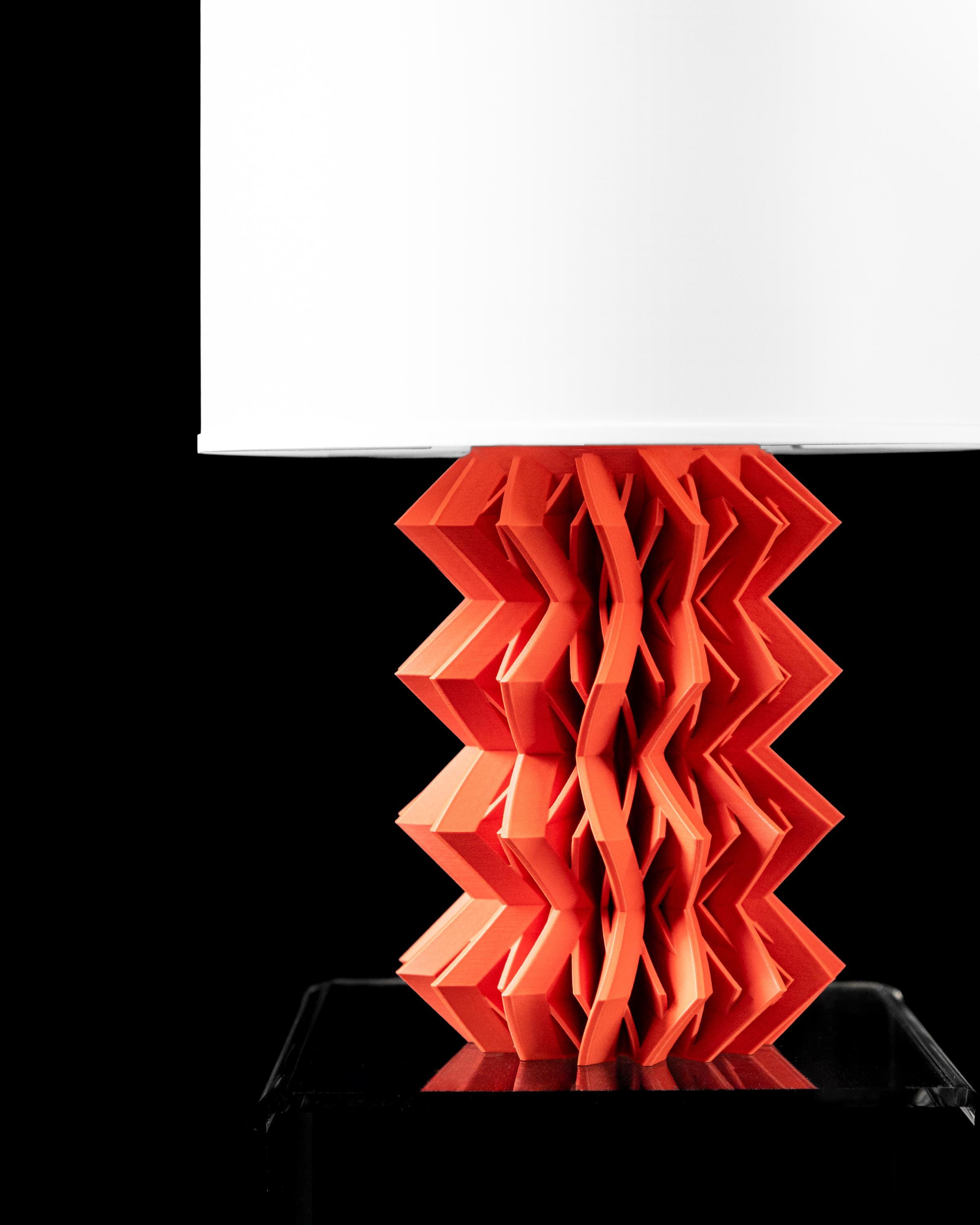 ZIG Table Lamp 3D Printed – Bold Geometric Chevron Bedside Light (etsy image id: 7865371974)