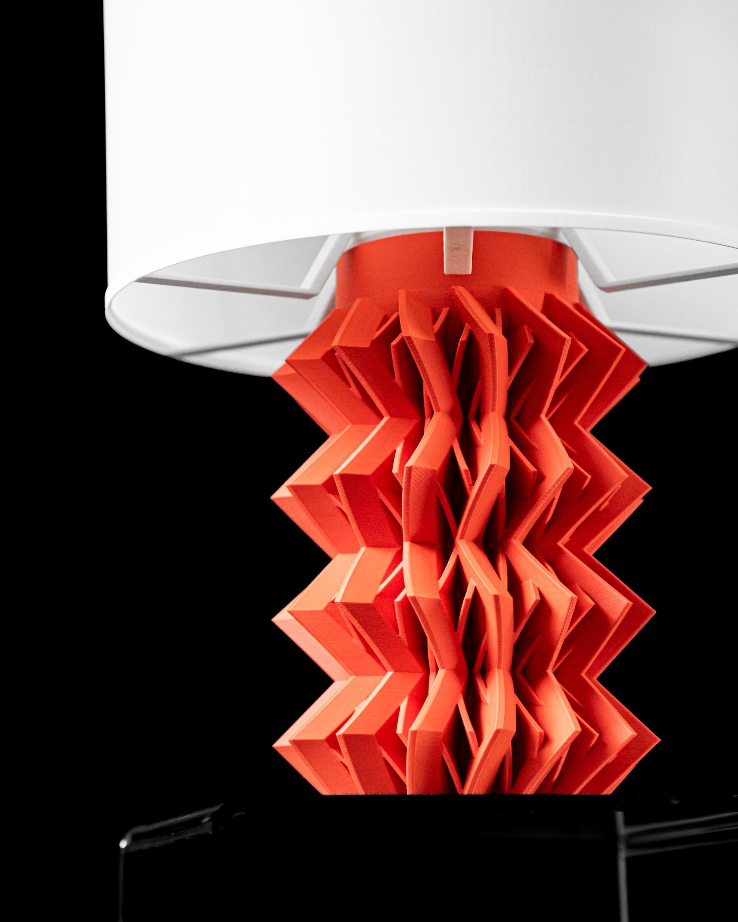 ZIG Table Lamp 3D Printed – Bold Geometric Chevron Bedside Light (etsy image id: 7865371994)