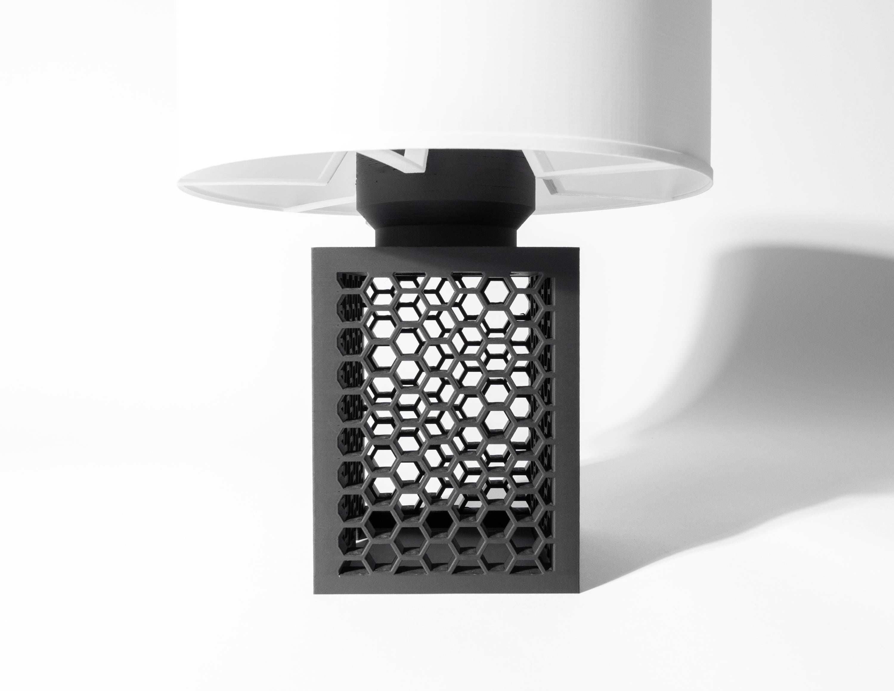 ARO Lamp – Honeycomb 3D Printed Industrial Bedside Light, Ambient Decor __etsy:7912984033