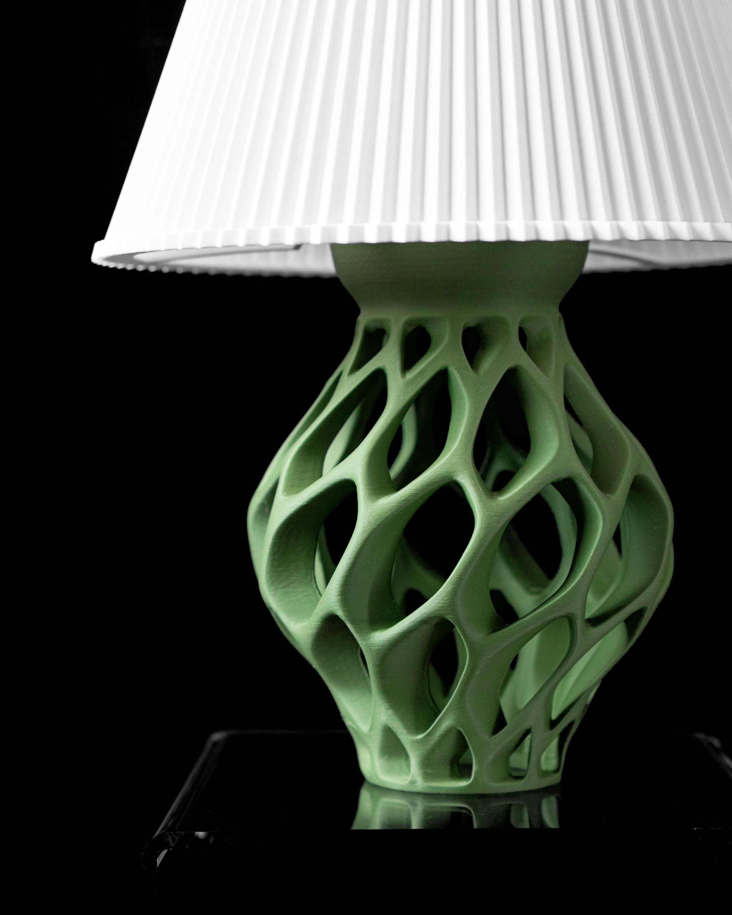 EXO Lamp – Organic Sculptural Table Lamp, Parametric 3D Printed Sage Green Bedside Decor (etsy image id: 7913024459)