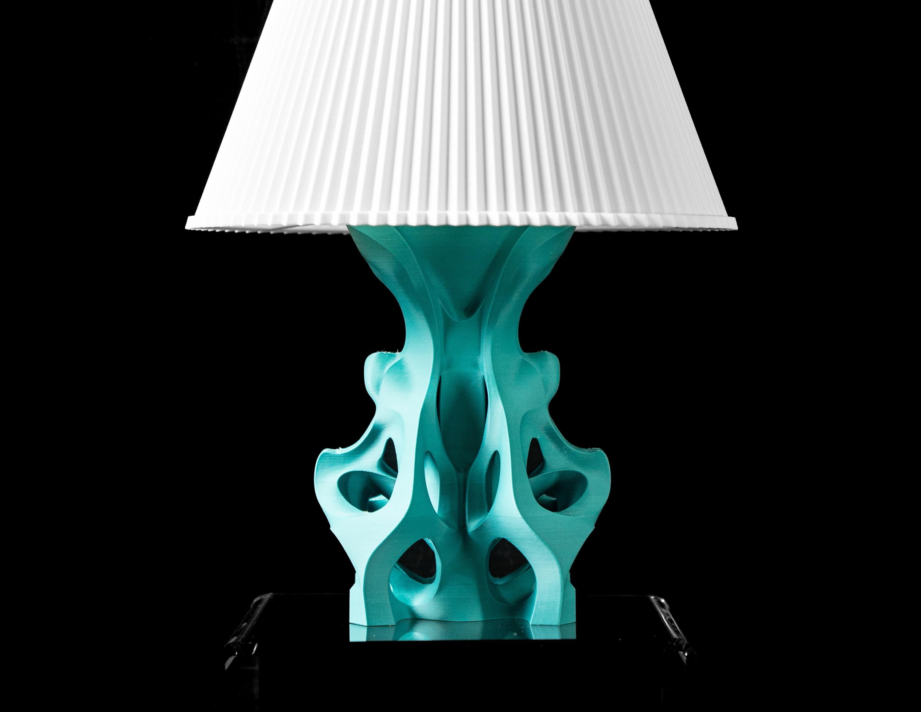 FLUTTER 01 3D Printed Sculptural Table Lamp – Organic Coral Form, Teal Turquoise Home Decor (etsy image id: 7913039959)