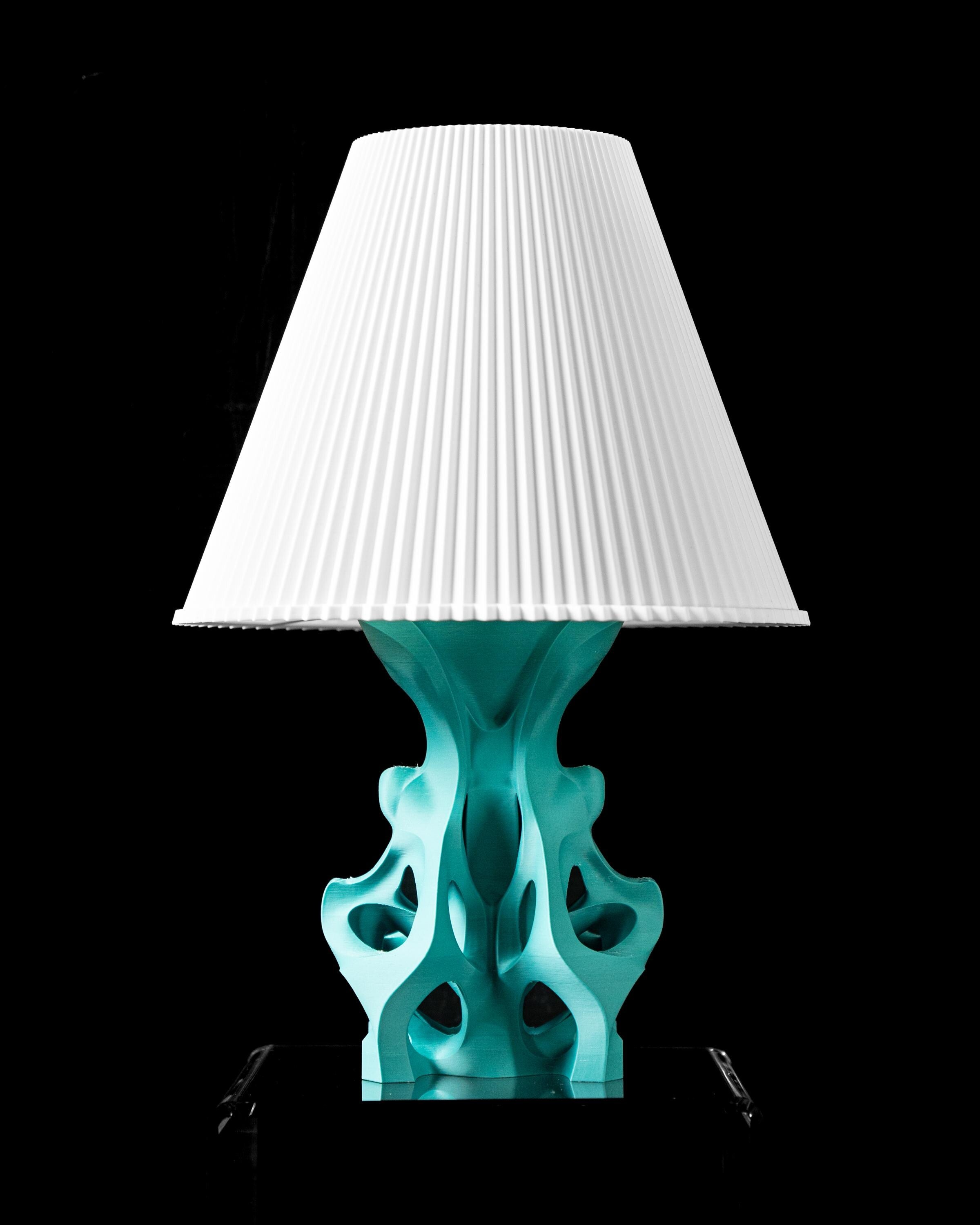 FLUTTER 01 3D Printed Sculptural Table Lamp – Organic Coral Form, Teal Turquoise Home Decor (etsy image id: 7913039973)