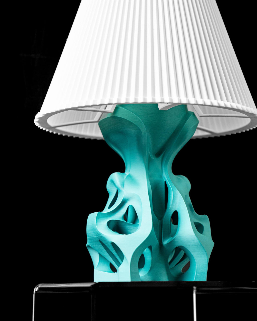 FLUTTER 01 3D Printed Sculptural Table Lamp – Organic Coral Form, Teal Turquoise Home Decor (etsy image id: 7913040063)