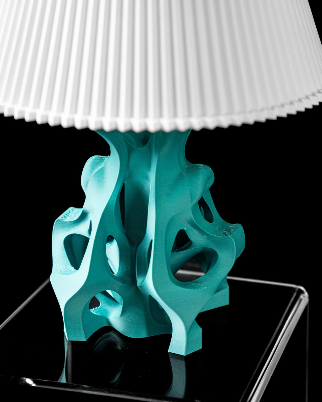 FLUTTER 01 3D Printed Sculptural Table Lamp – Organic Coral Form, Teal Turquoise Home Decor (etsy image id: 7913040121)