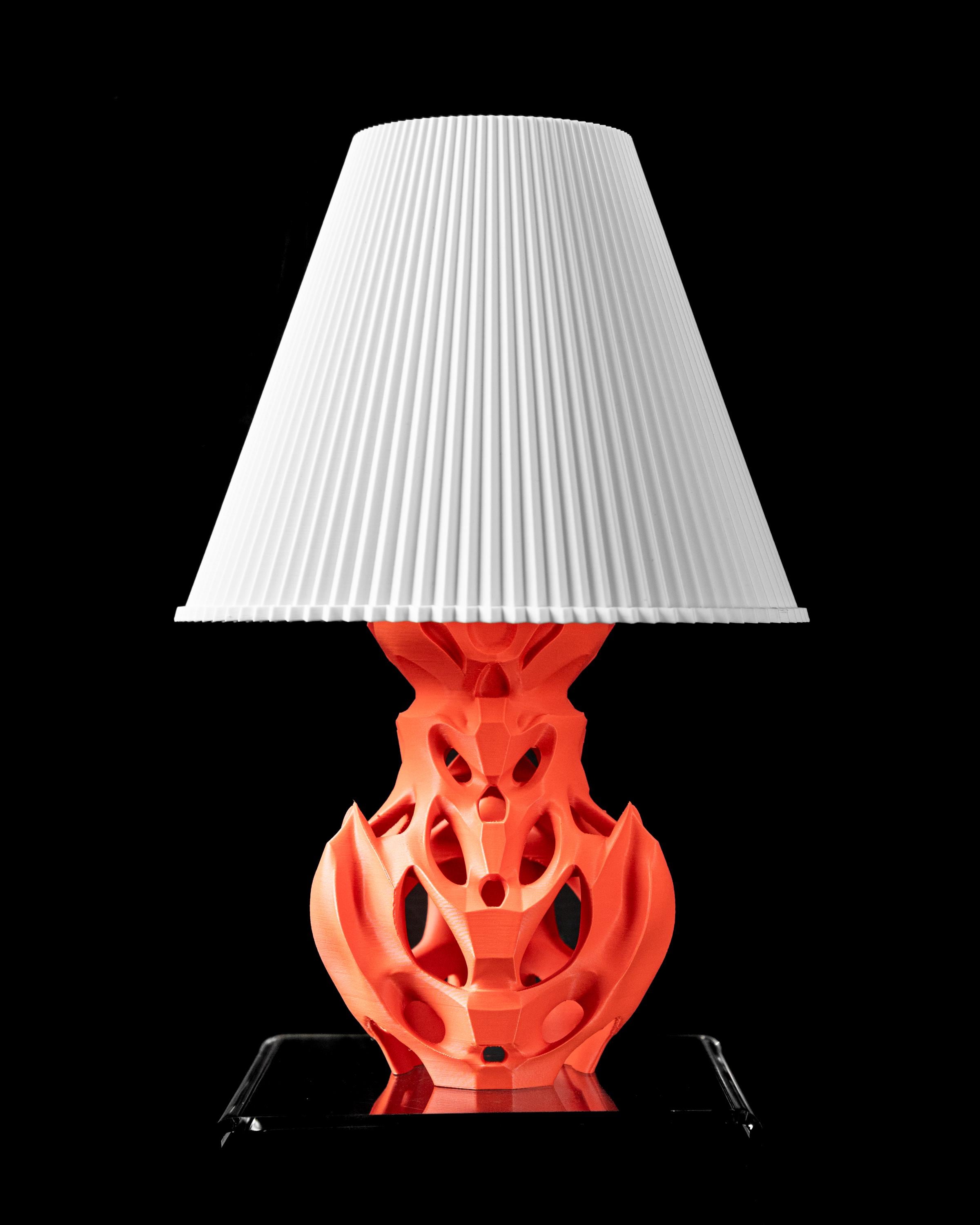 FLUTTER 02 3D Printed Sculptural Lamp – Flame Organic Form, Bold Red Orange Art Light (etsy image id: 7913069087)