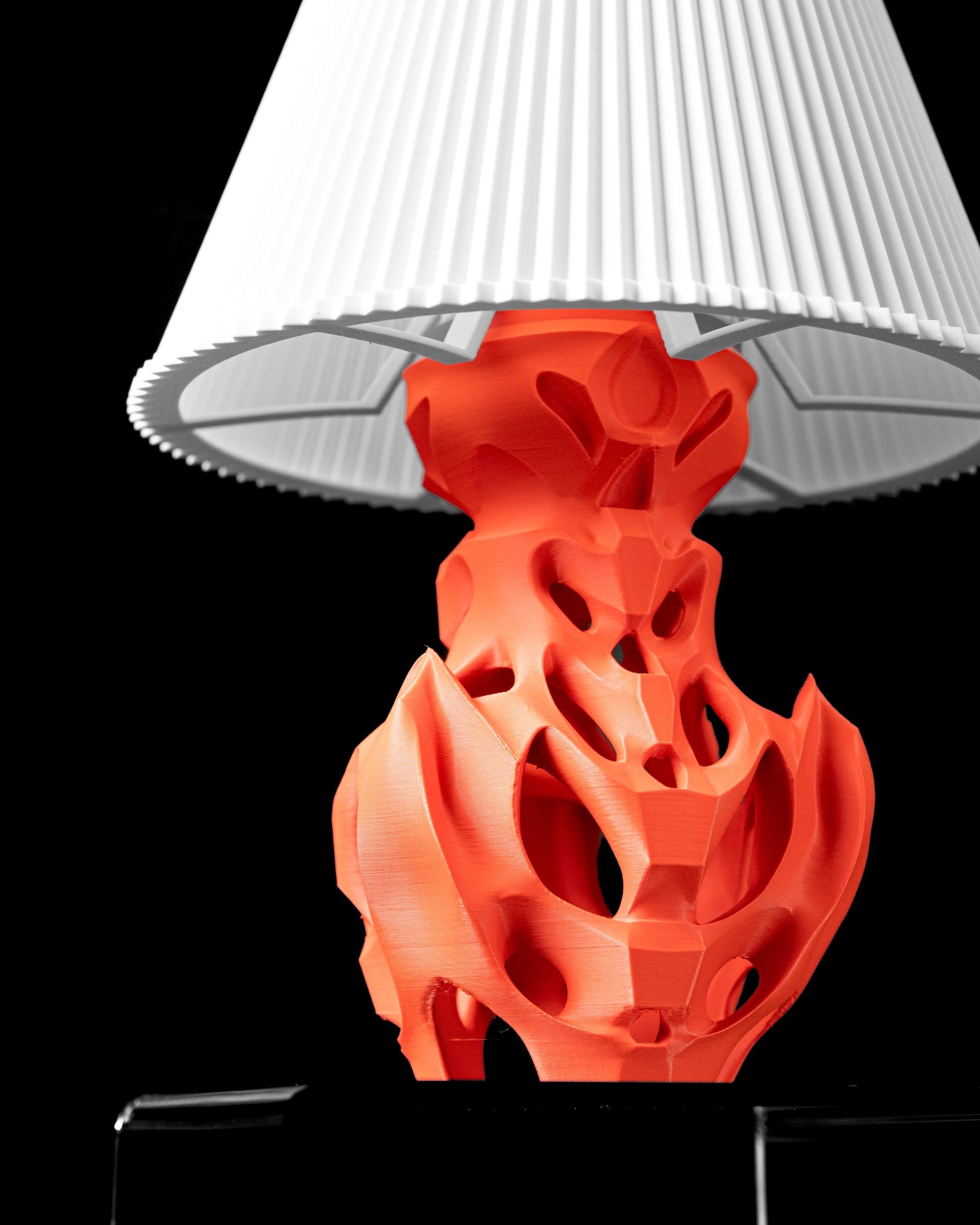 FLUTTER 02 3D Printed Sculptural Lamp – Flame Organic Form, Bold Red Orange Art Light (etsy image id: 7913069253)