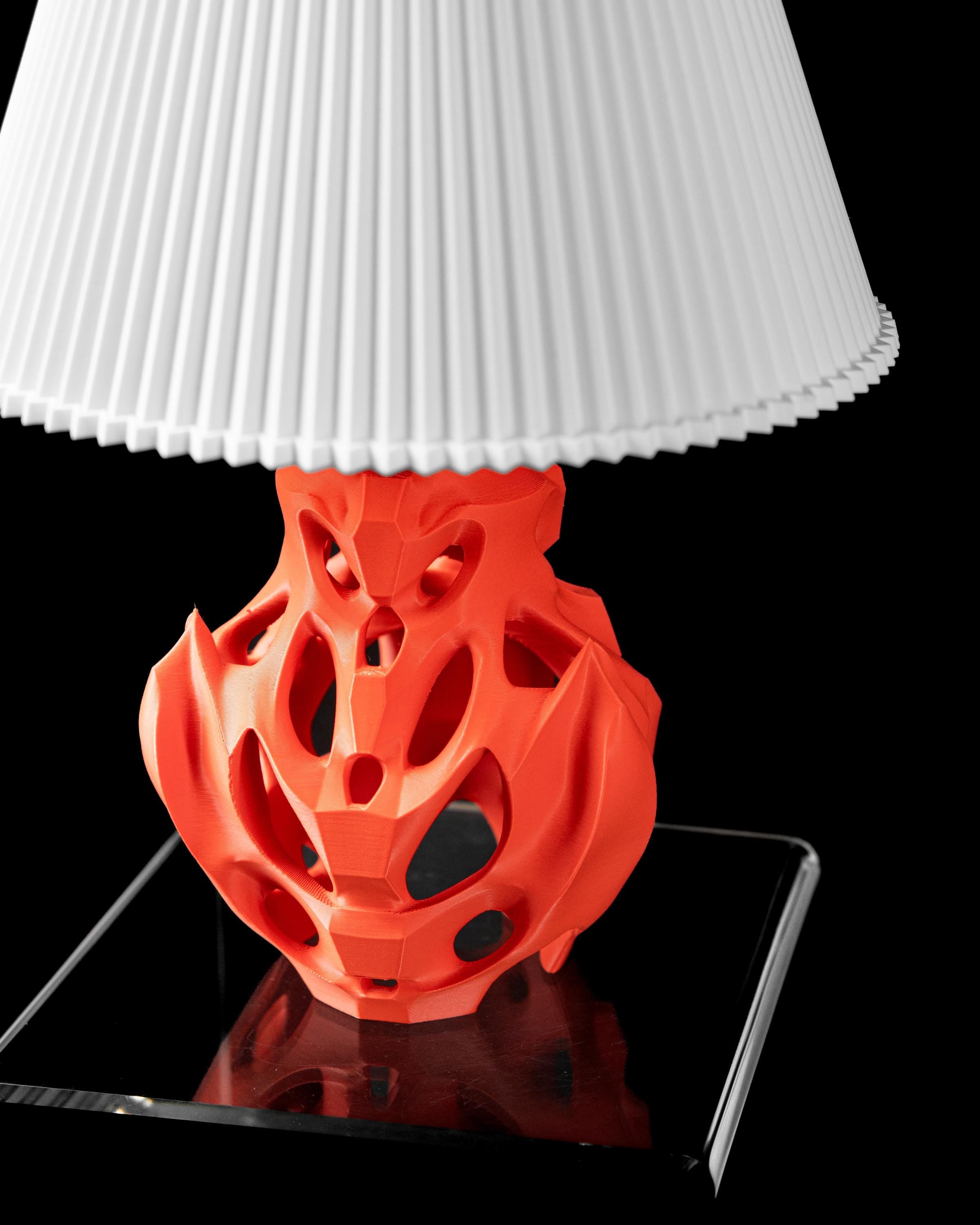 FLUTTER 02 3D Printed Sculptural Lamp – Flame Organic Form, Bold Red Orange Art Light (etsy image id: 7913069263)