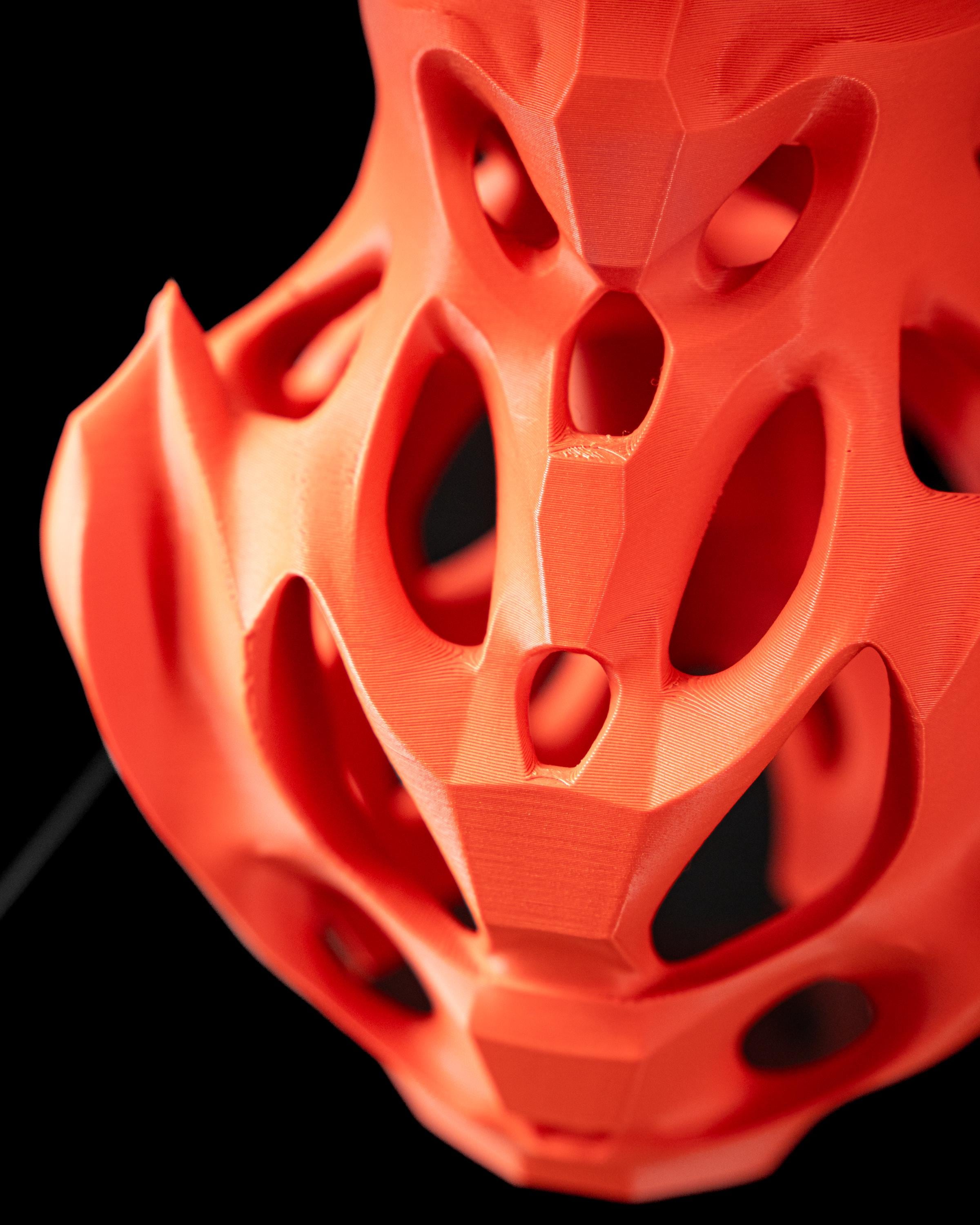 FLUTTER 02 3D Printed Sculptural Lamp – Flame Organic Form, Bold Red Orange Art Light (etsy image id: 7913069281)