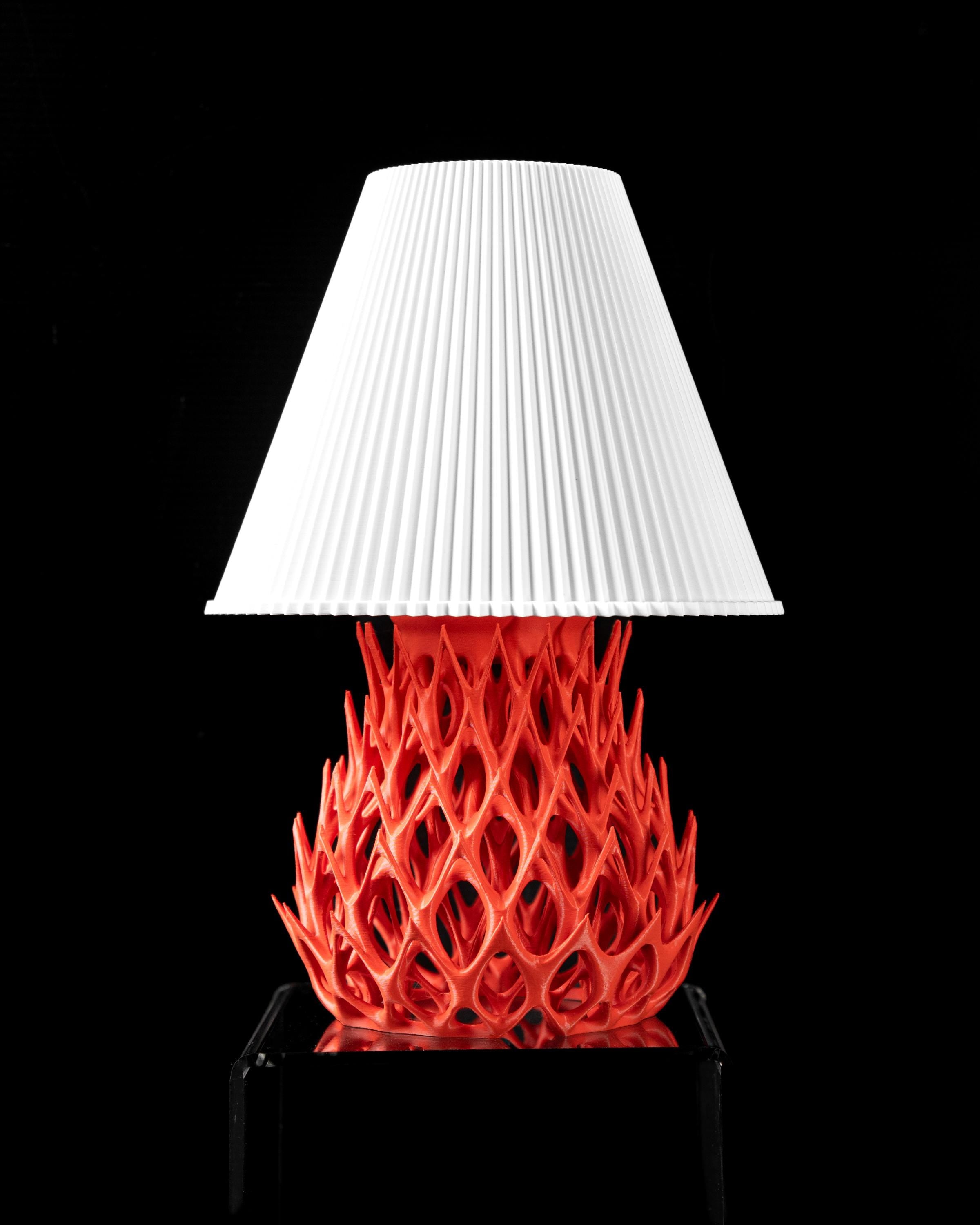 INVADER Lamp – 3D Printed Coral Red Sculptural Art Light (Bulb Included) (etsy image id: 7913093967)