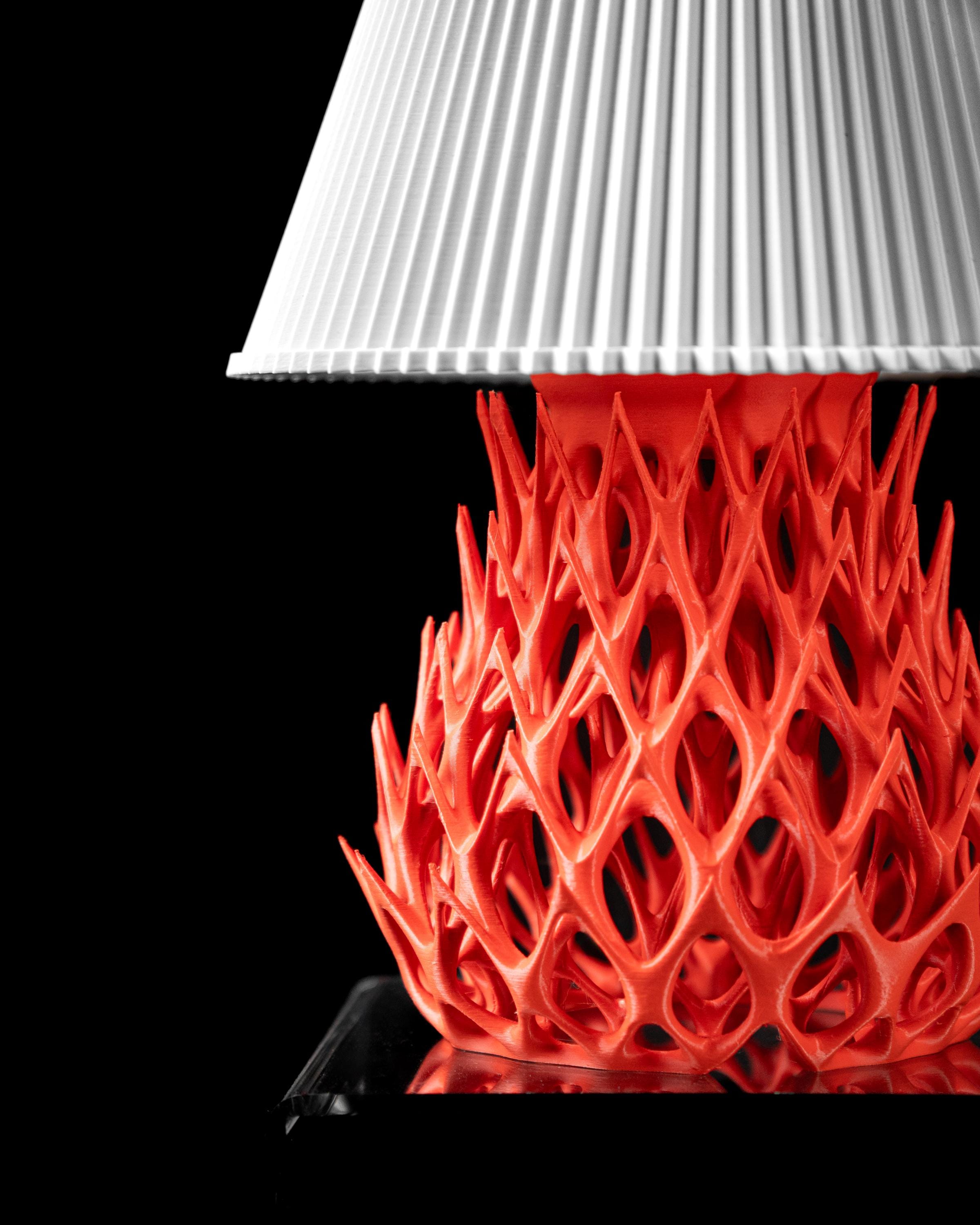 INVADER Lamp – 3D Printed Coral Red Sculptural Art Light (Bulb Included) (etsy image id: 7913094153)