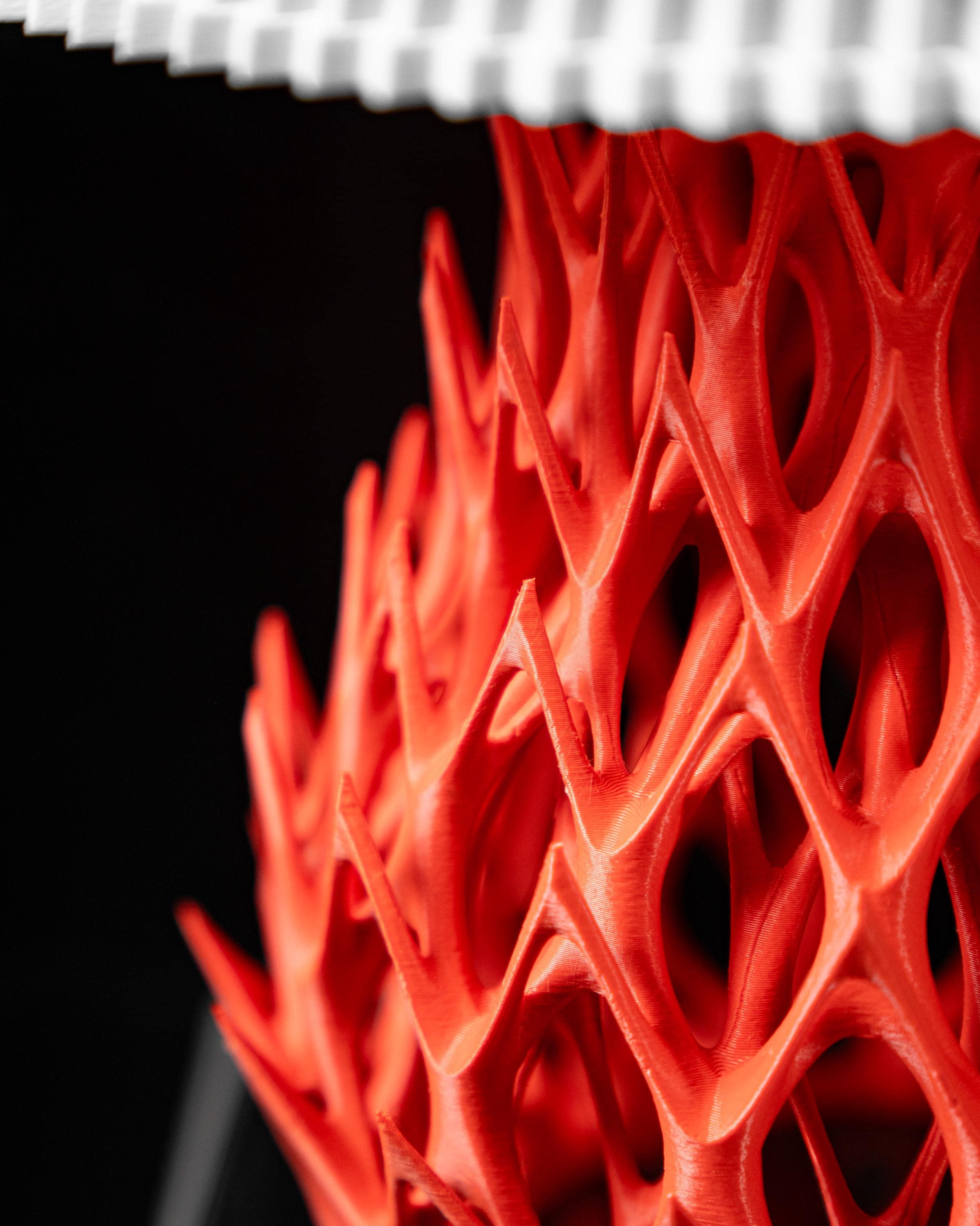 INVADER Lamp – 3D Printed Coral Red Sculptural Art Light (Bulb Included) (etsy image id: 7913094159)