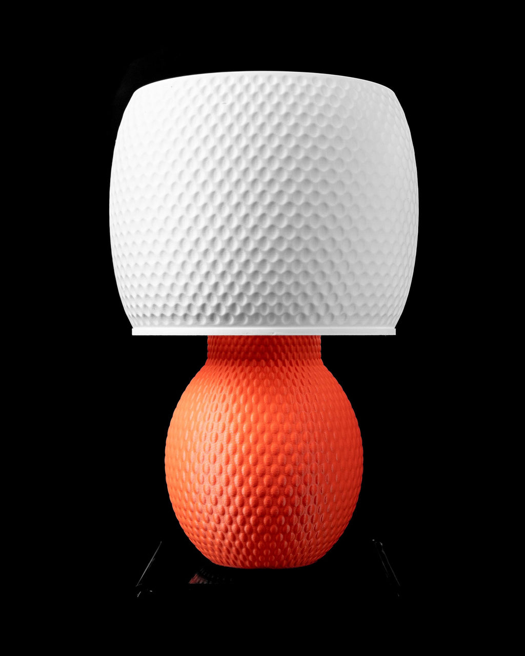 OSO Lamp – 3D Printed Sculptural Table Lamp, Bold Orange Base, Textured Shade (Bulb Included) (etsy image id: 7913145957)