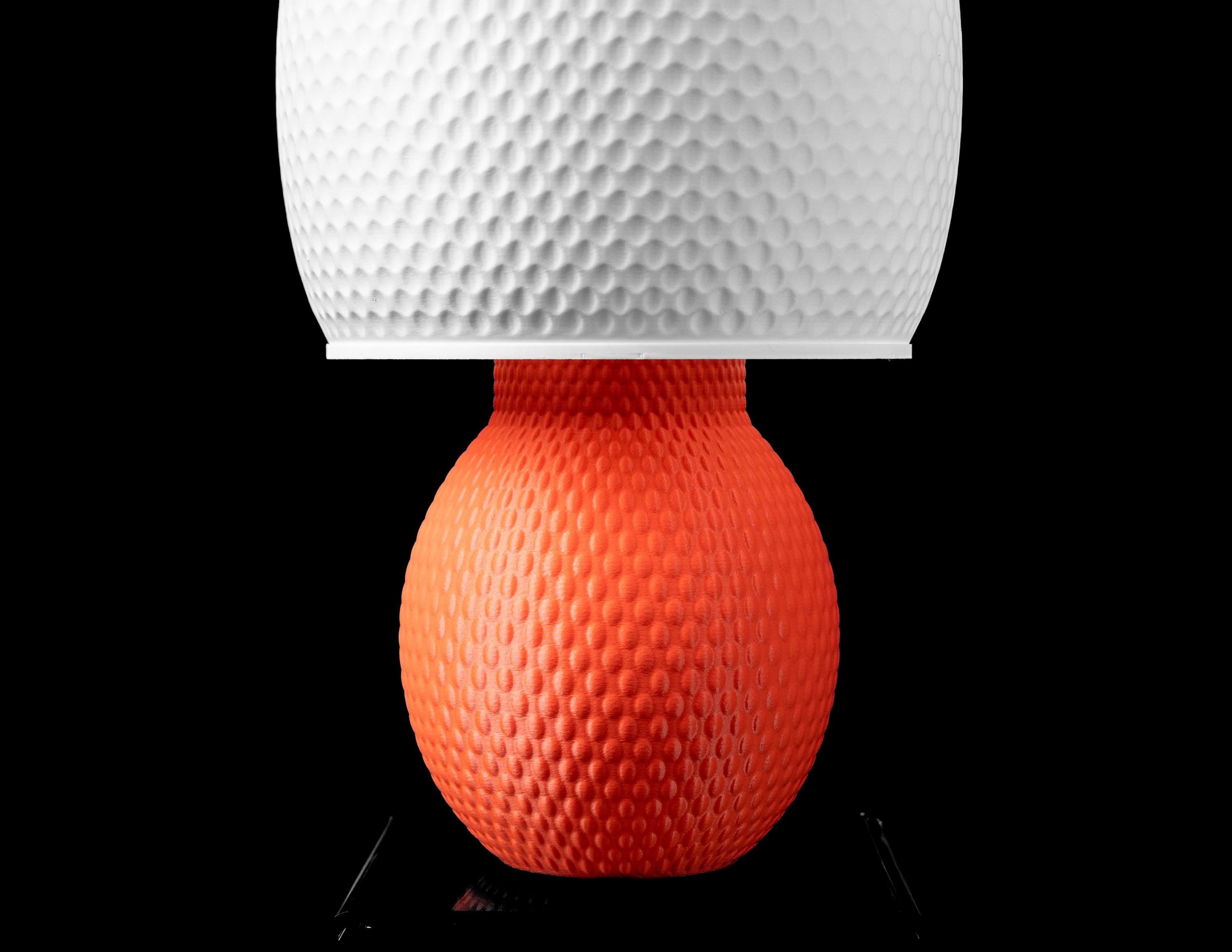 OSO Lamp – 3D Printed Sculptural Table Lamp, Bold Orange Base, Textured Shade (Bulb Included) (etsy image id: 7913145971)