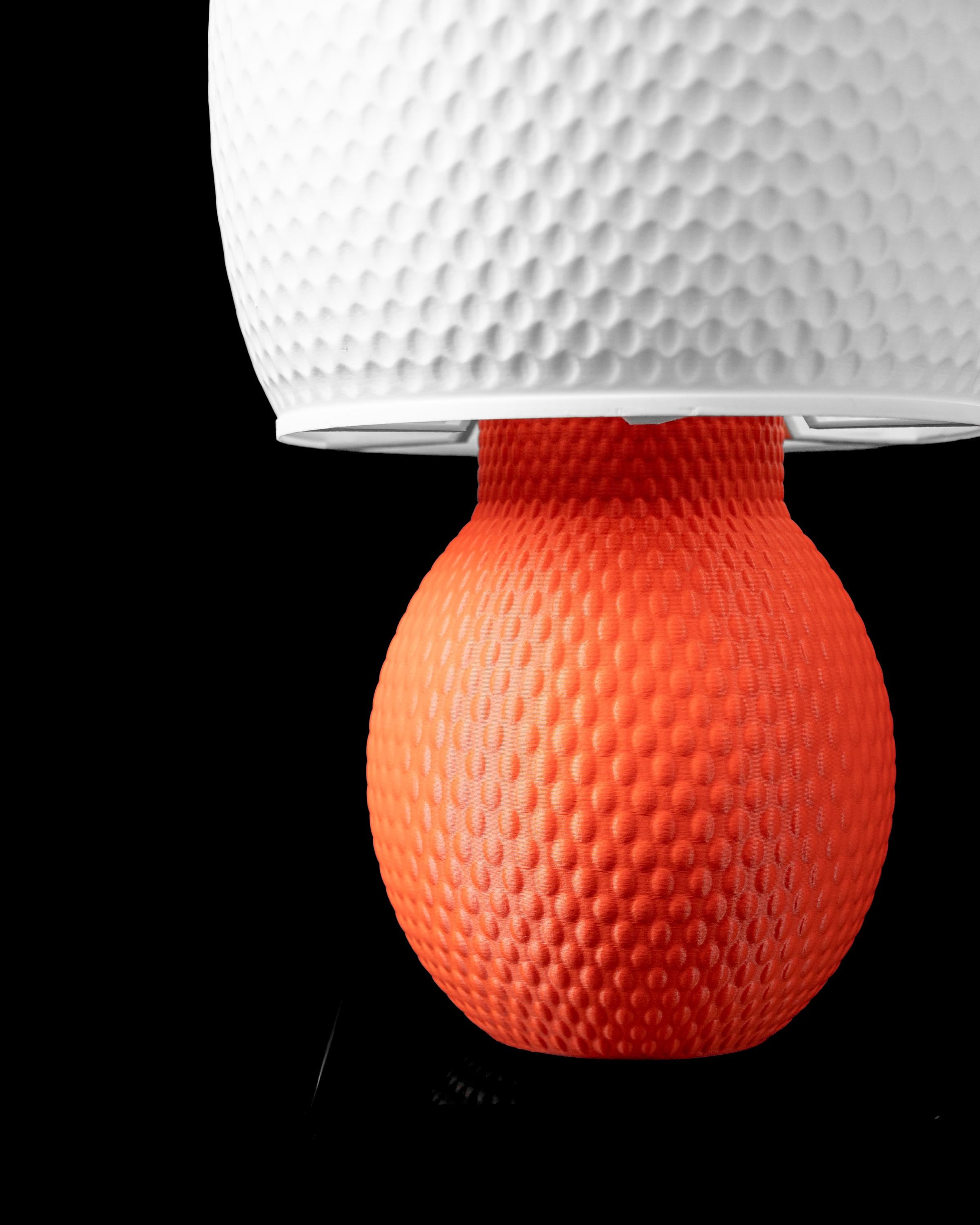 OSO Lamp – 3D Printed Sculptural Table Lamp, Bold Orange Base, Textured Shade (Bulb Included) (etsy image id: 7913146053)