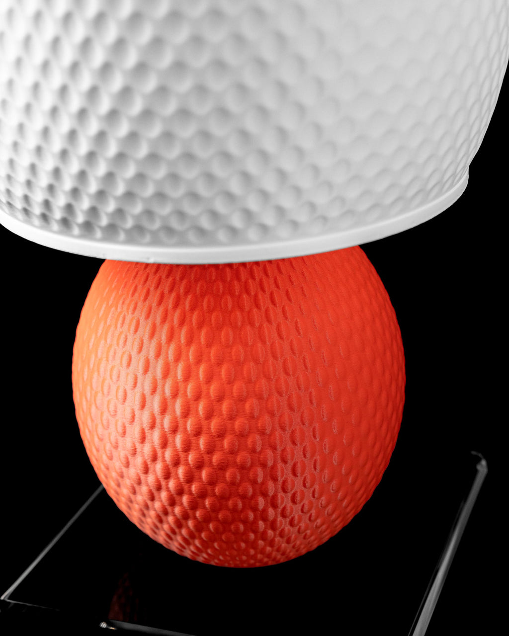 OSO Lamp – 3D Printed Sculptural Table Lamp, Bold Orange Base, Textured Shade (Bulb Included) (etsy image id: 7913146061)