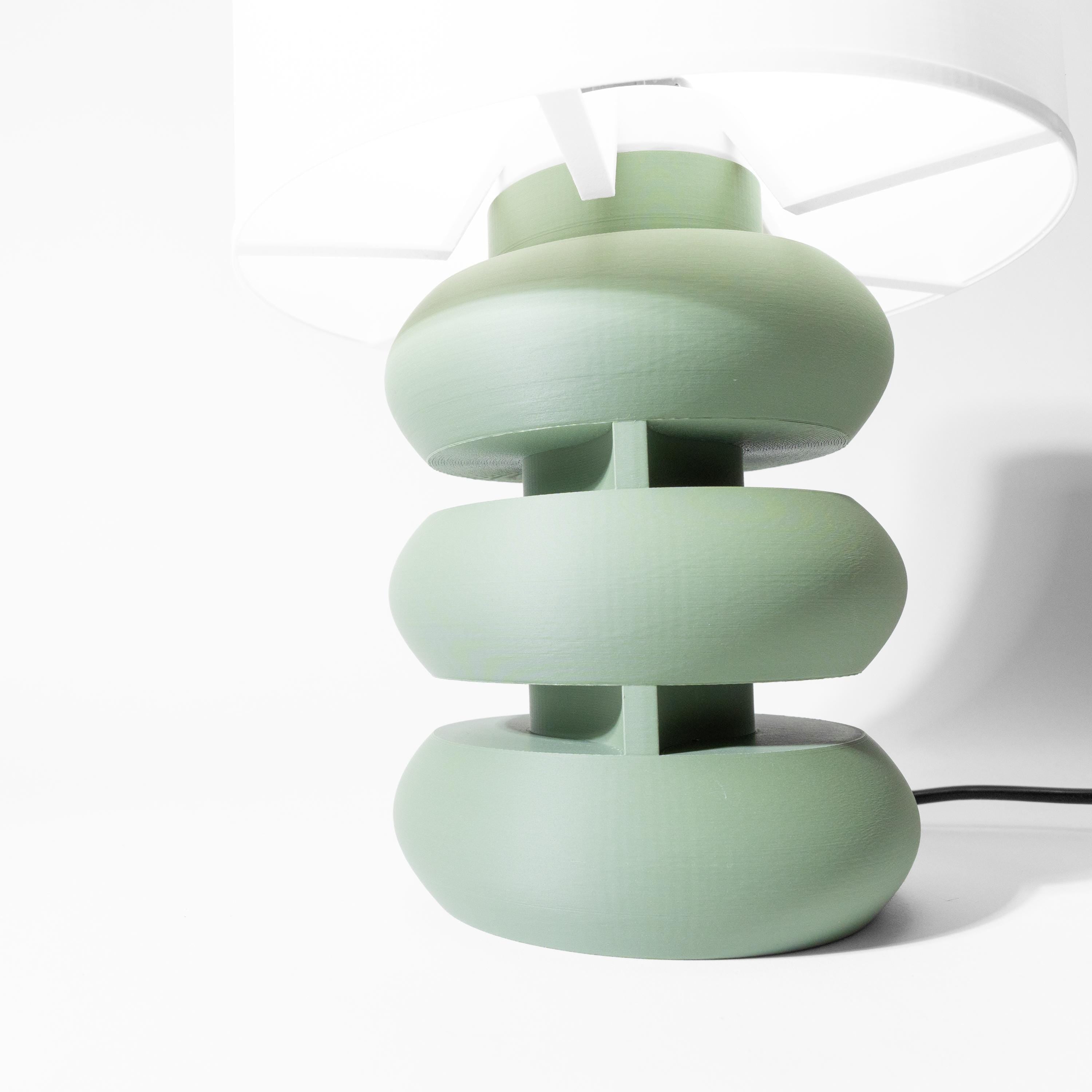 OVA 3D Printed Sculptural Lamp – Stacked Torus Form, Sage Green Art Lamp (etsy image id: 7913159693)
