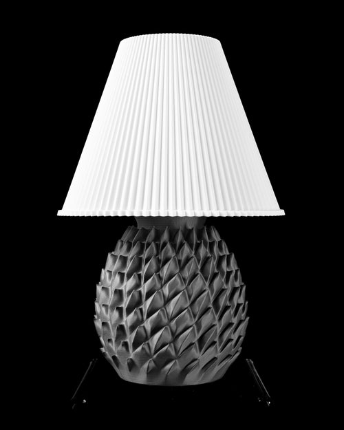 3D Printed PINE Lamp – Pinecone Scale Texture, Matte Black Nature Inspired Table Lamp (etsy image id: 7913182585)