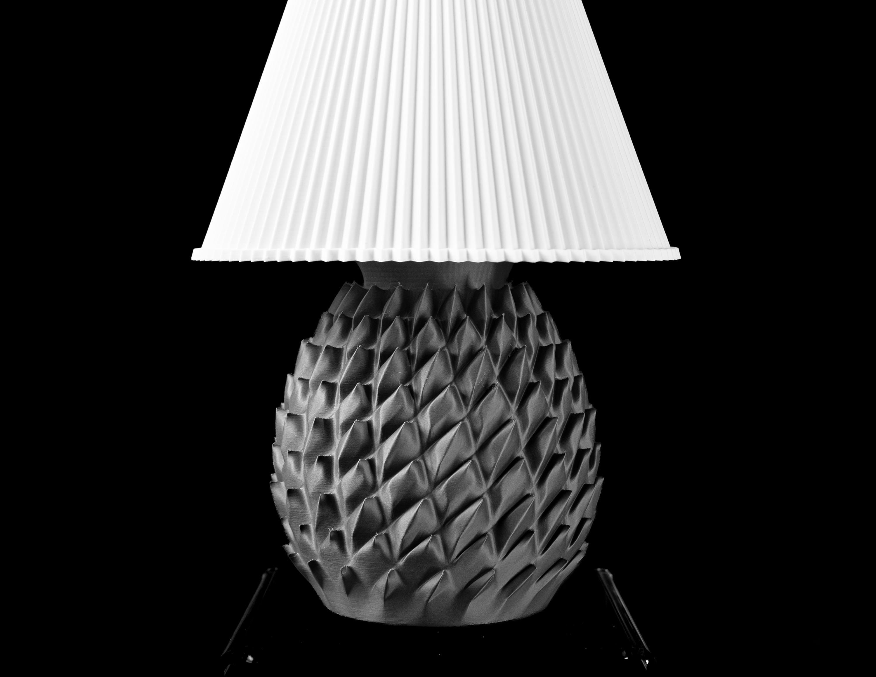 3D Printed PINE Lamp – Pinecone Scale Texture, Matte Black Nature Inspired Table Lamp (etsy image id: 7913182633)